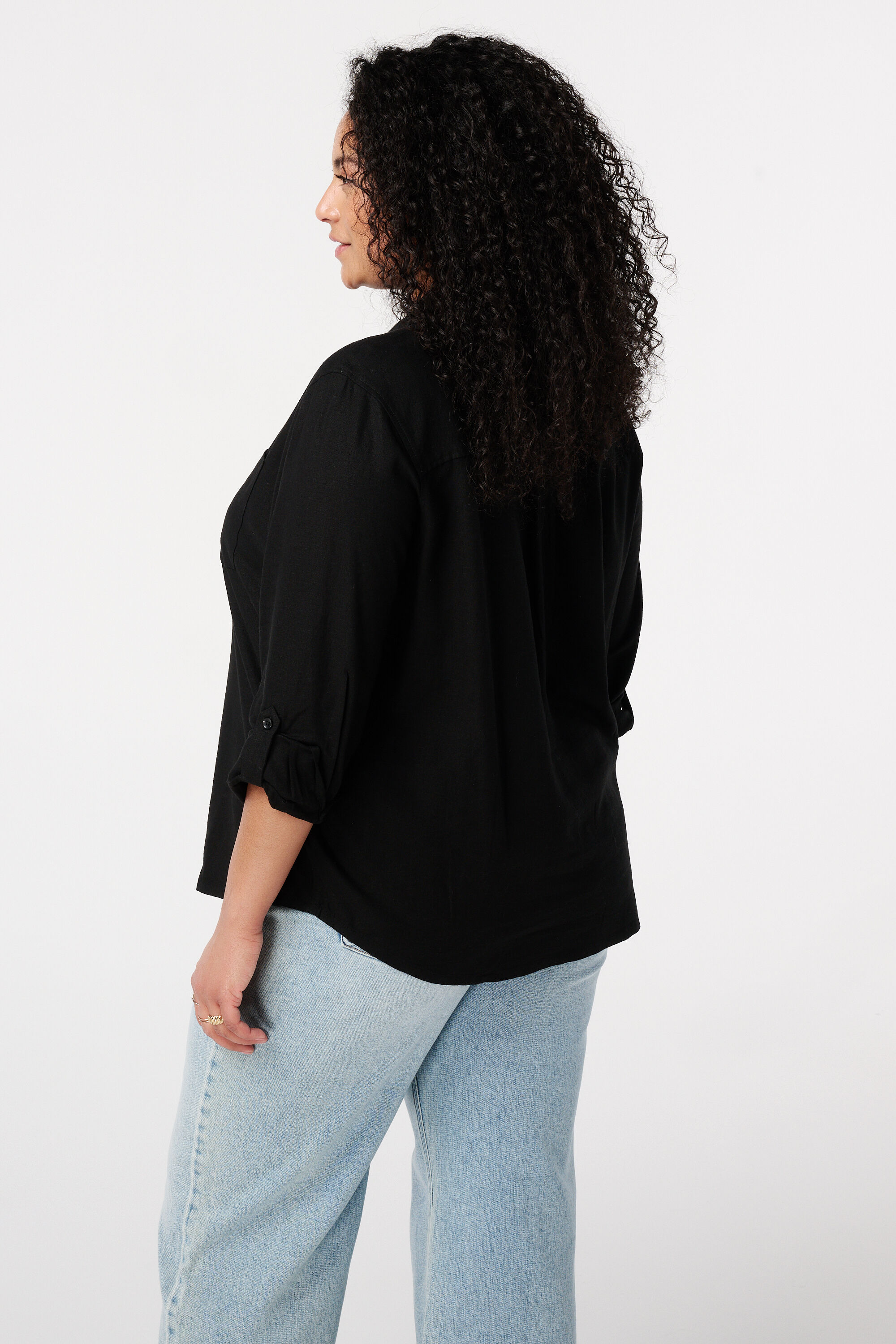 Linnen blouse met zakken image number 3