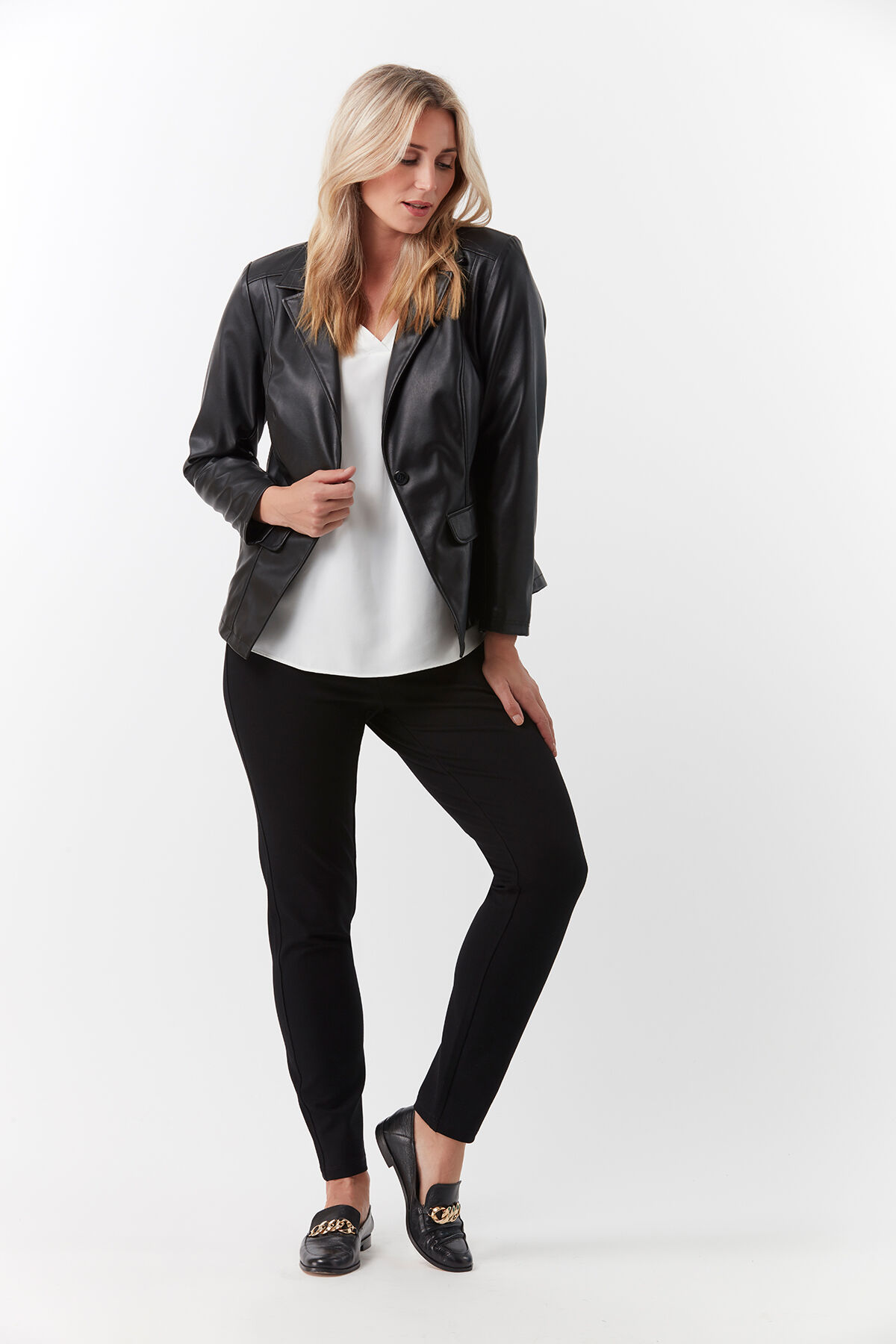 Veste blazer en simili image number 3