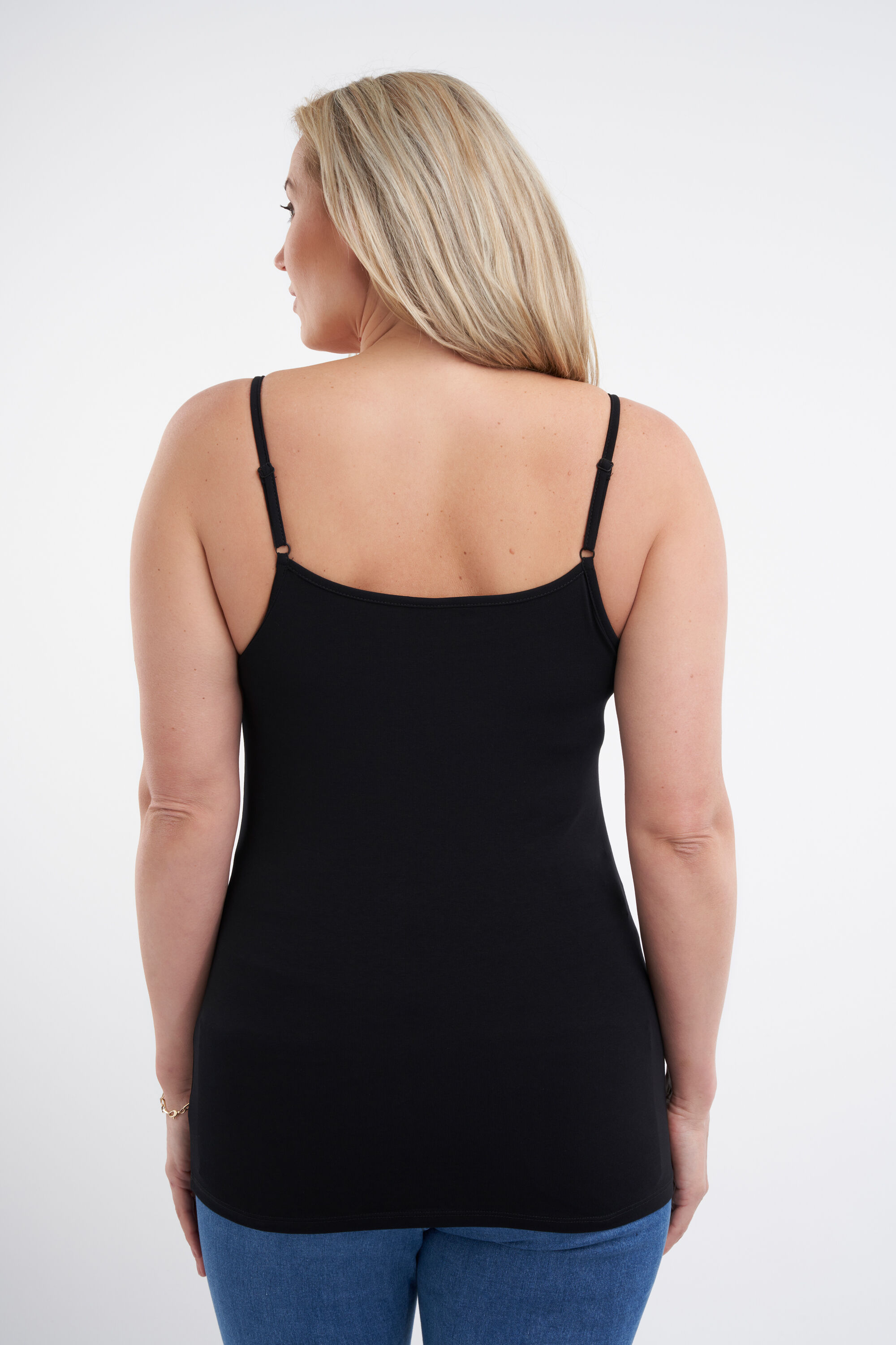 2-pack katoenen tops met spaghettibandjes image number 3