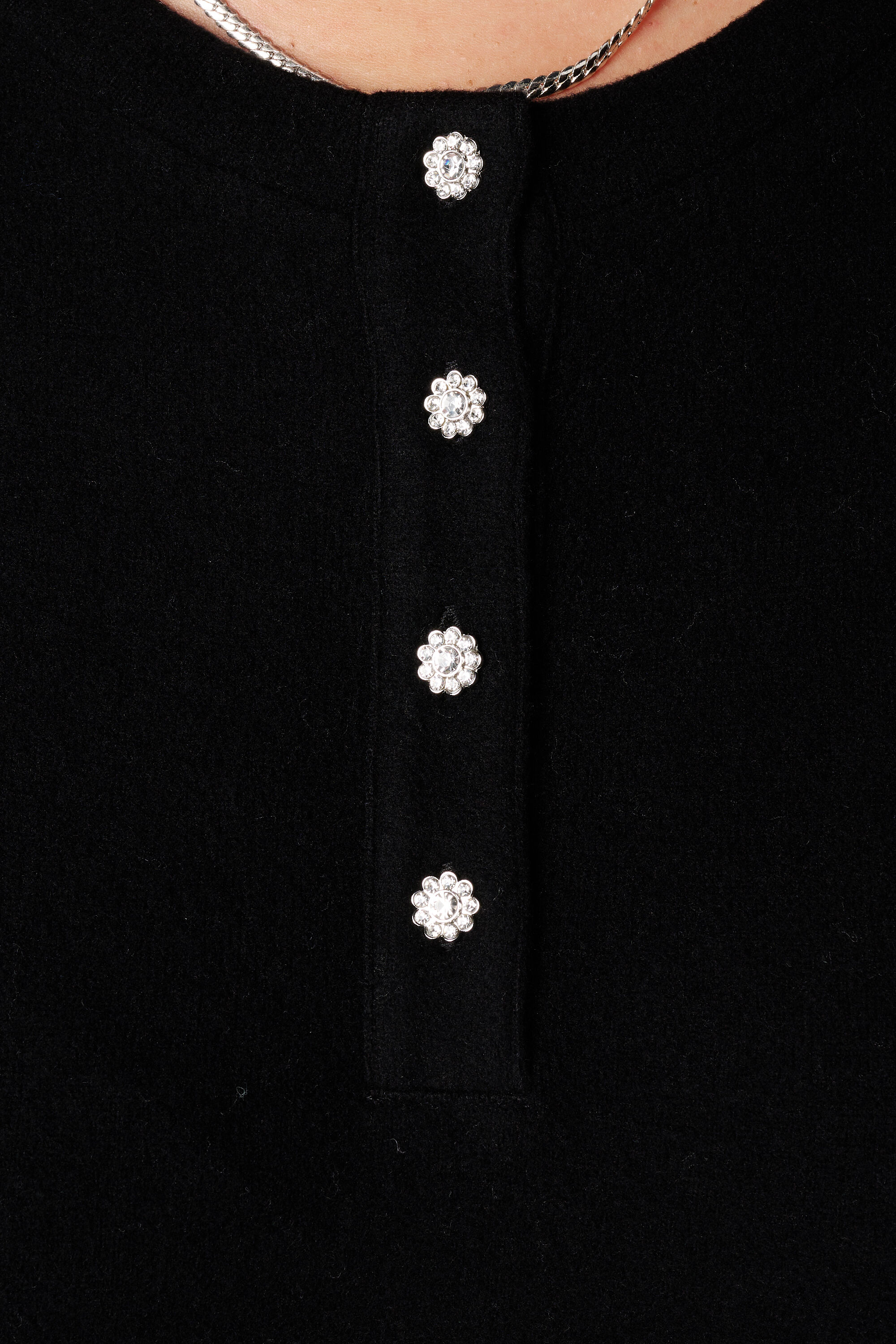 Pull en velours avec boutons strass image number 6