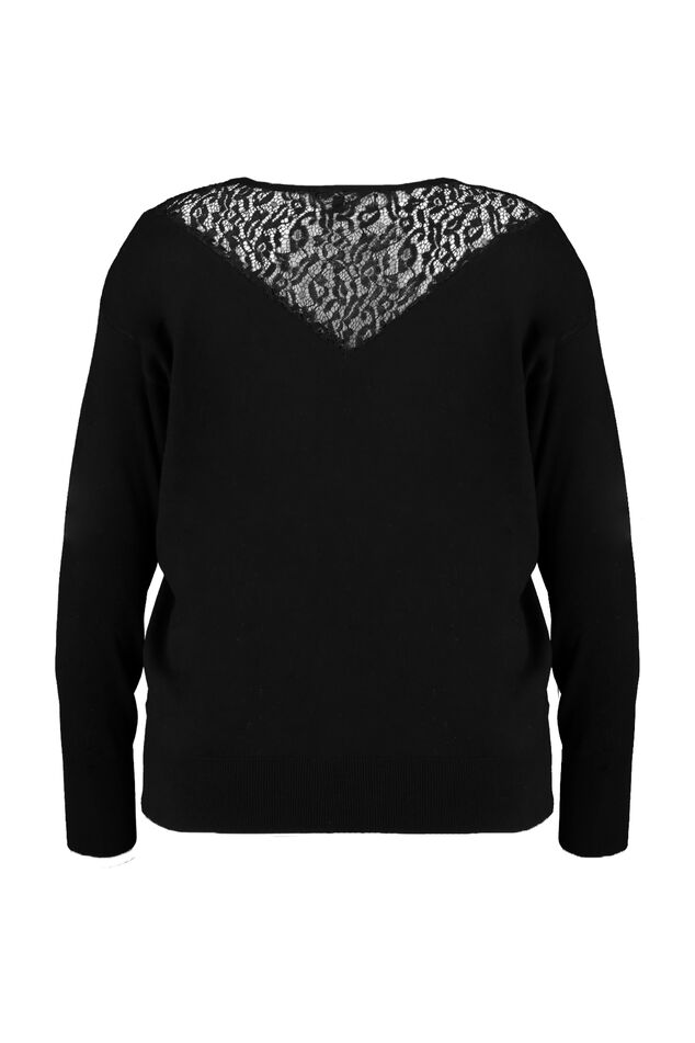 Haut en crochet avec motif ajouré et taille à cordon image number 2