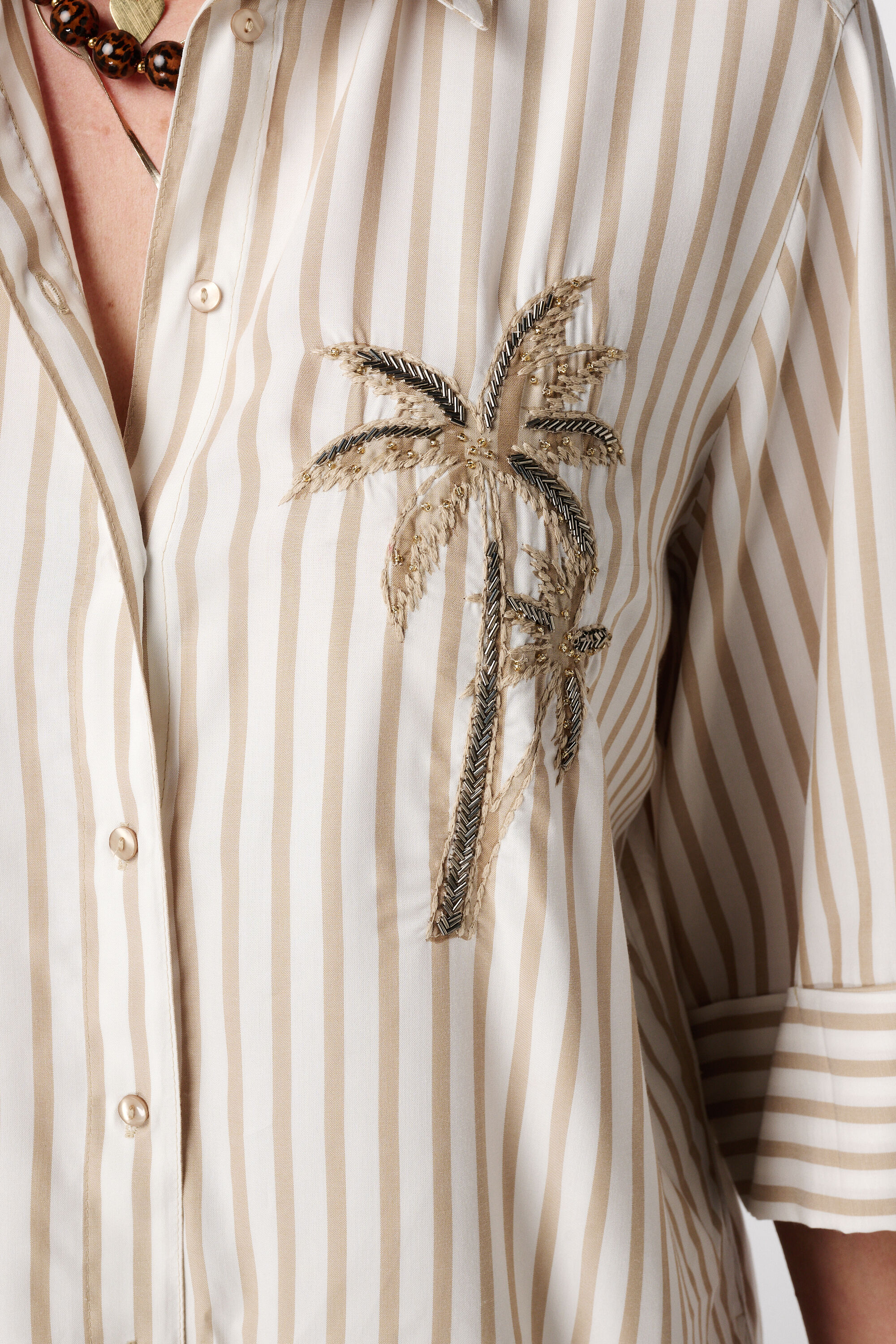 Gestreepte blouse met opdruk image number 6