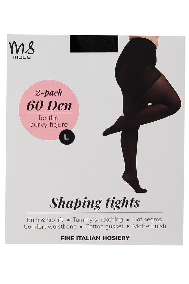 opgroeien Gedeeltelijk Panter Dames 2-pack Shaping panty 60 denier Zwart | MS Mode