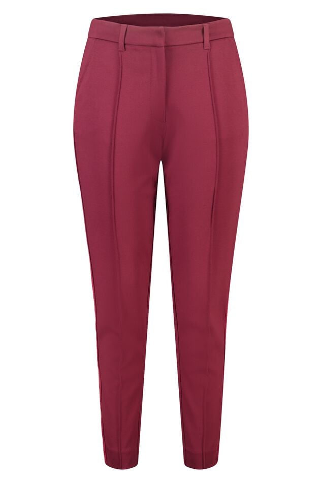 Tapered pantalon met bies aan de zijkant image number 1