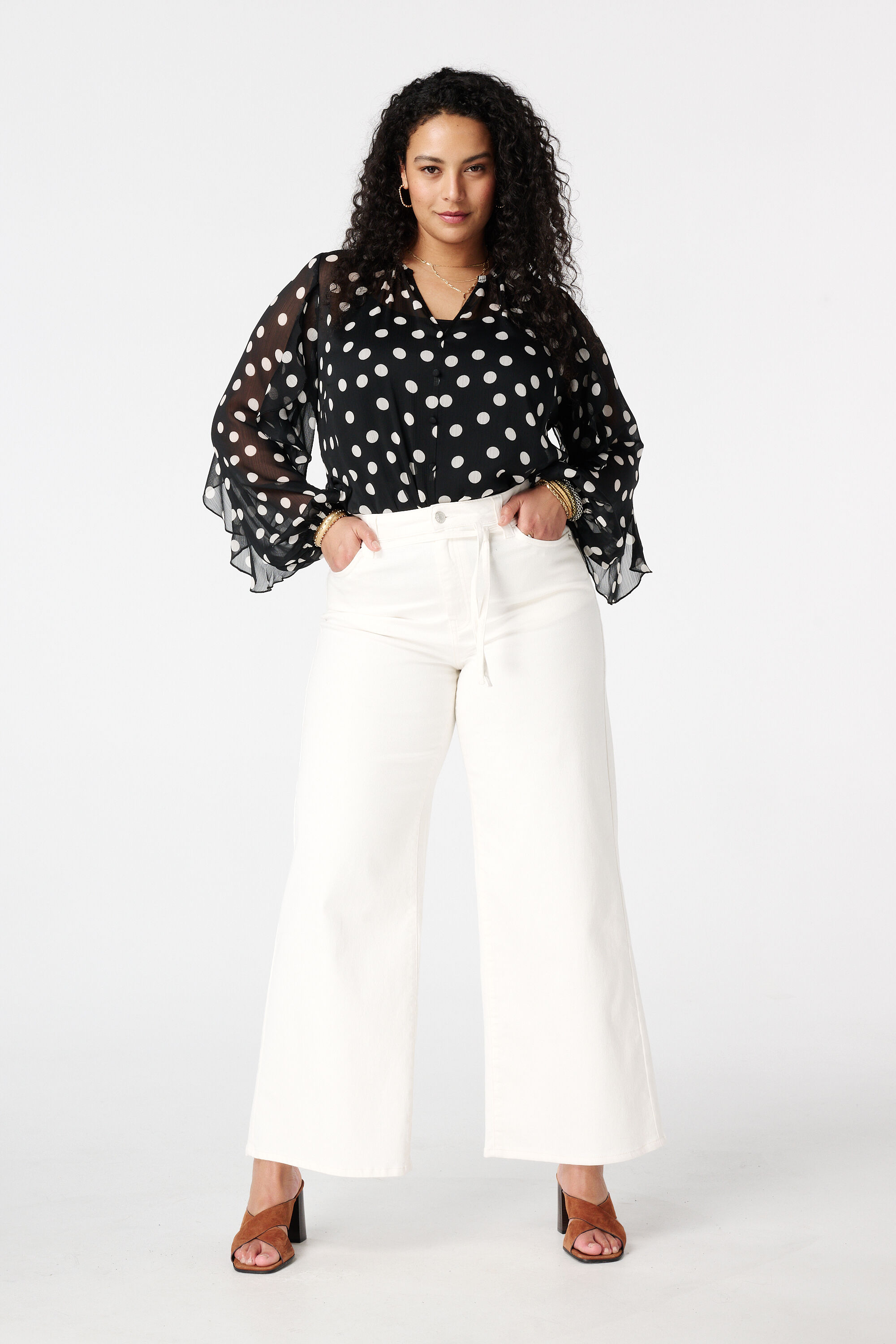 Blouse en mesh avec volants image number 5