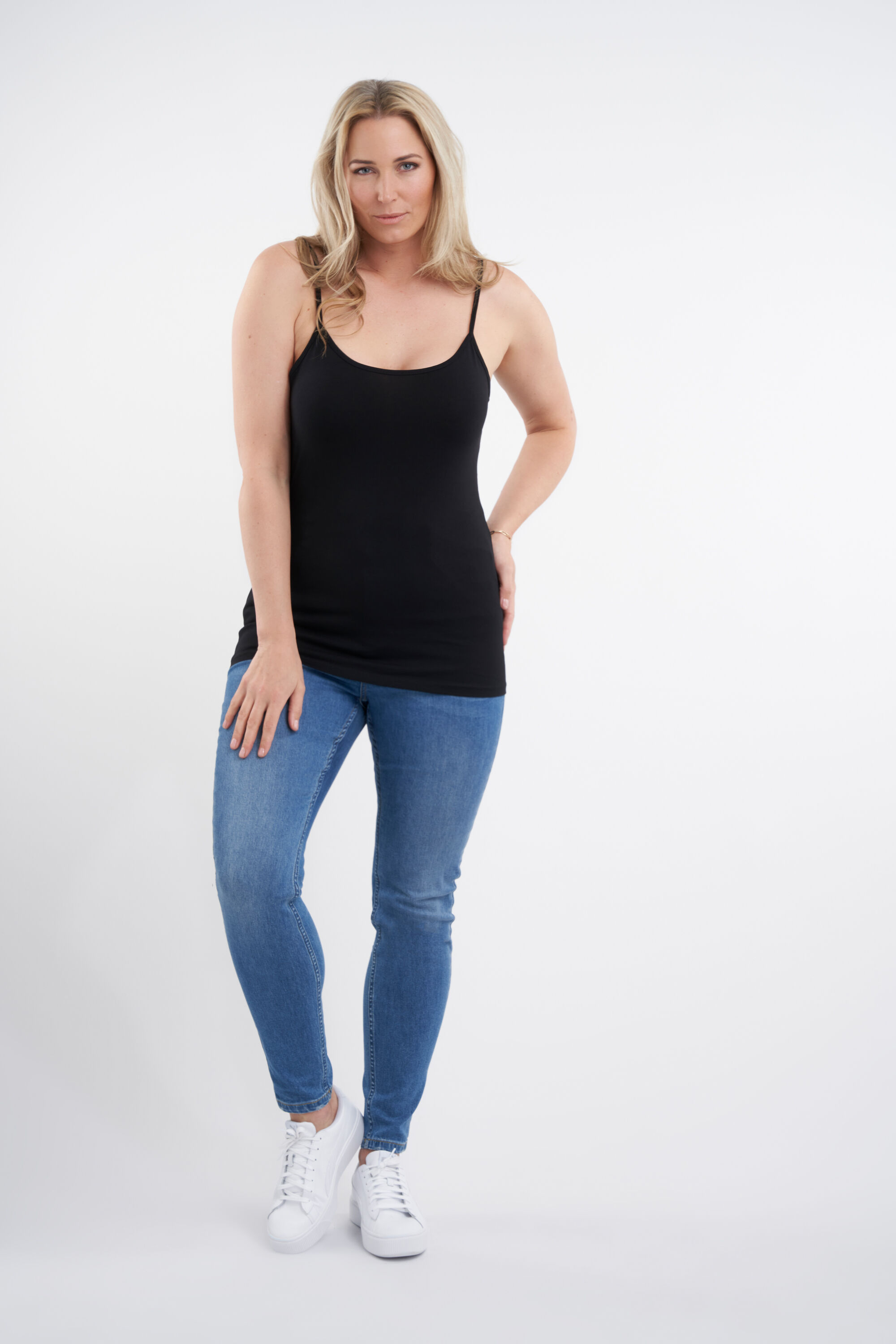 2-pack katoenen tops met spaghettibandjes image number 5