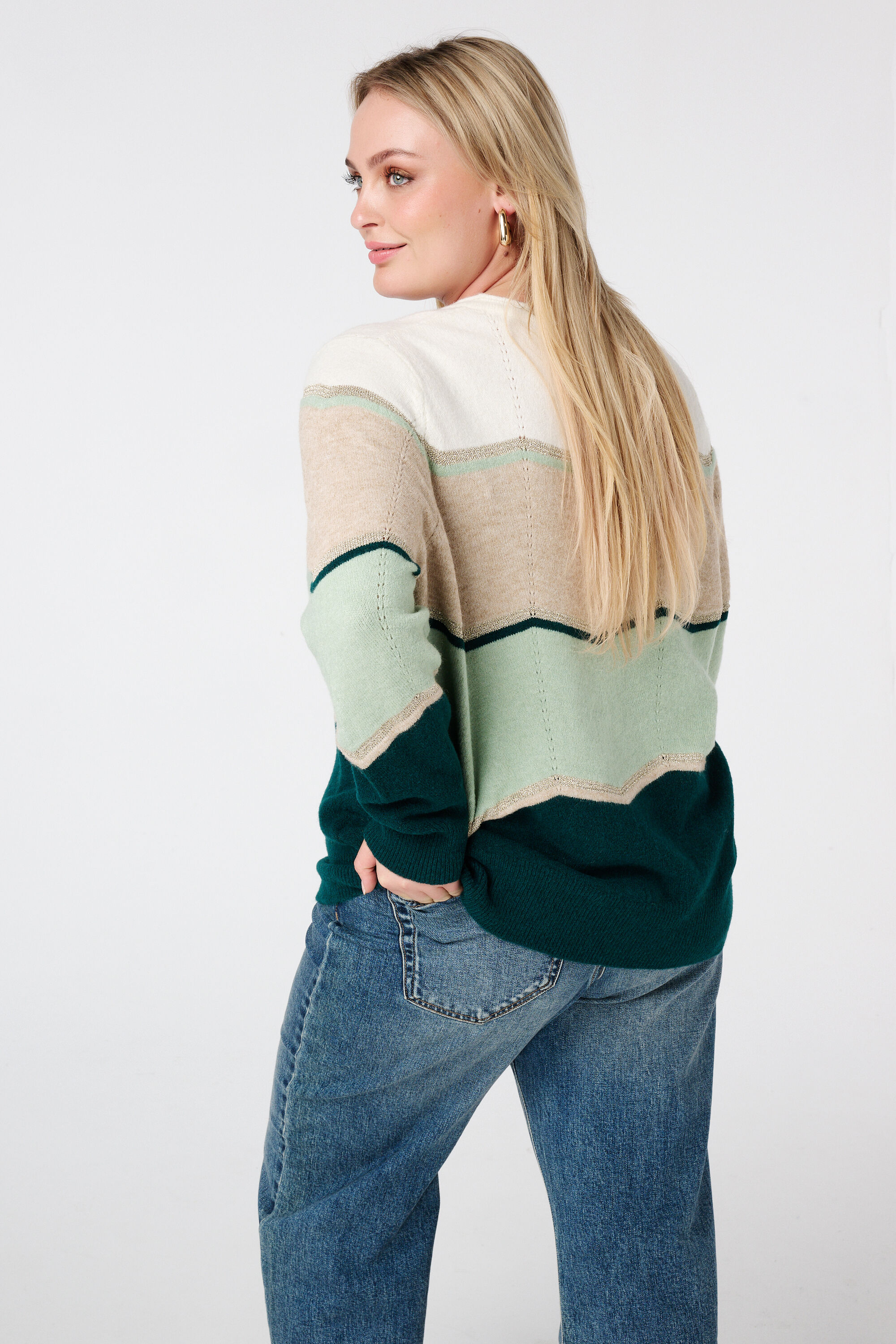 Trui met print en lurex image number 3