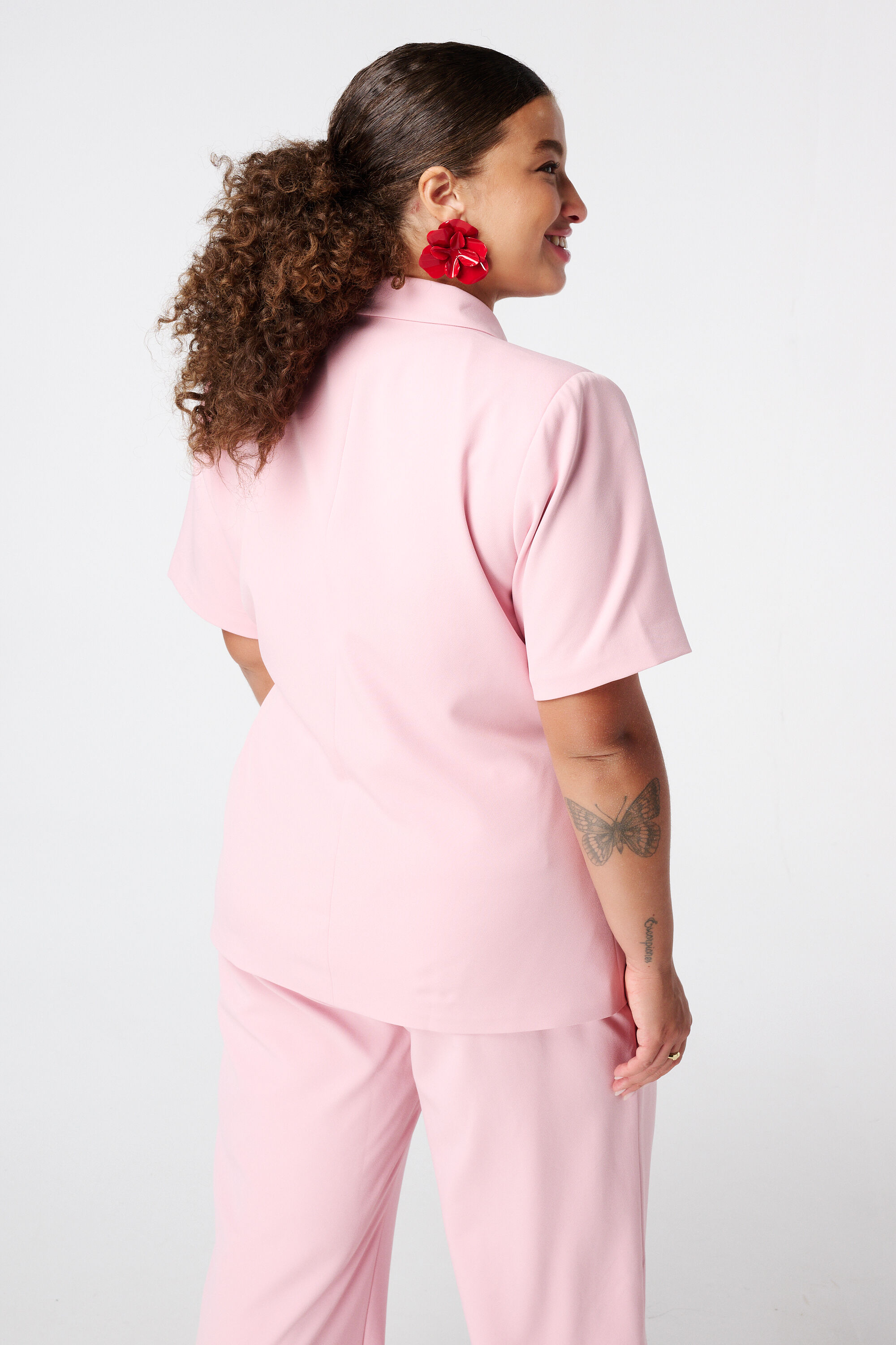 Blazer &agrave; revers manches courtes image number 3