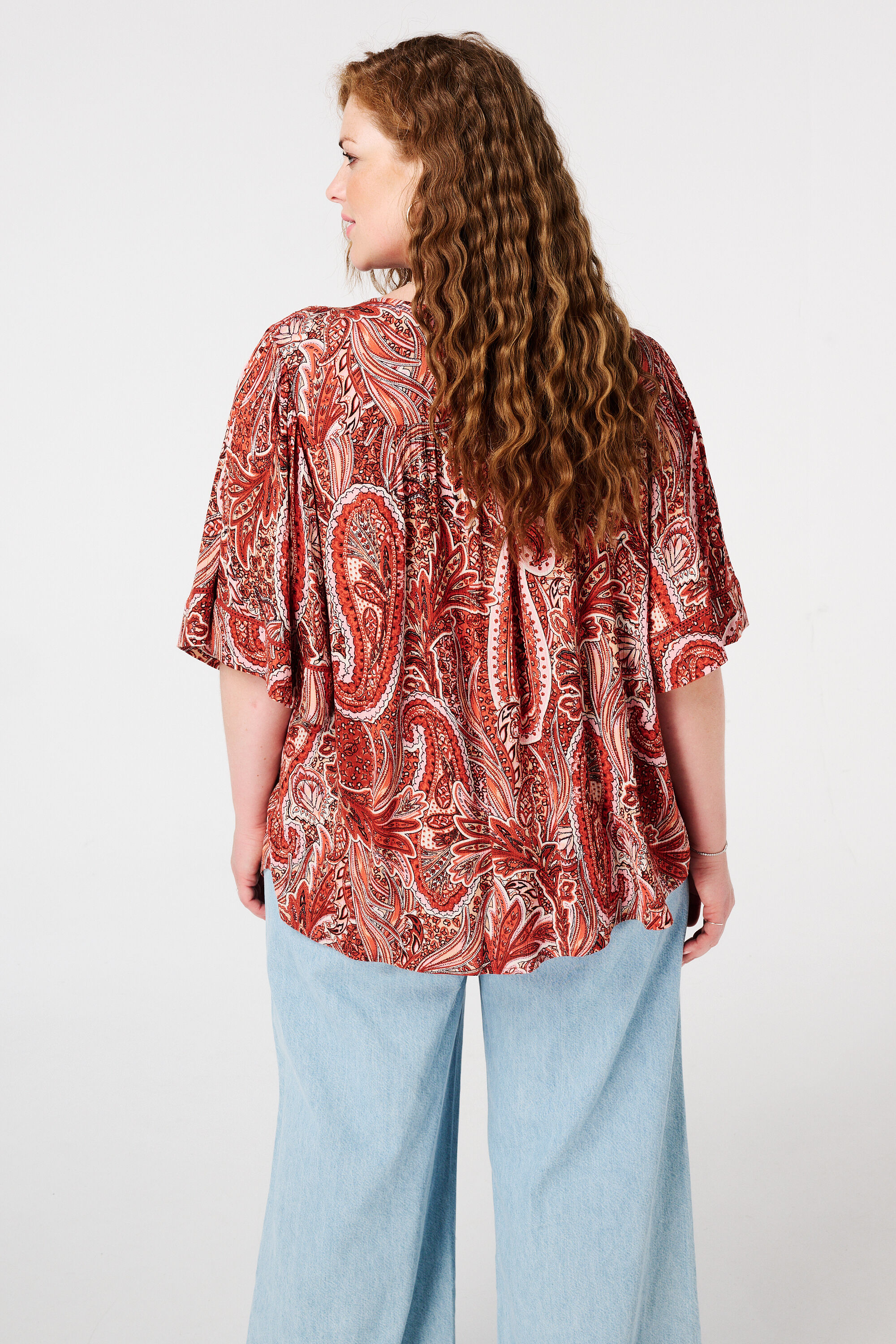 Blouse met print en strikdetail image number 3