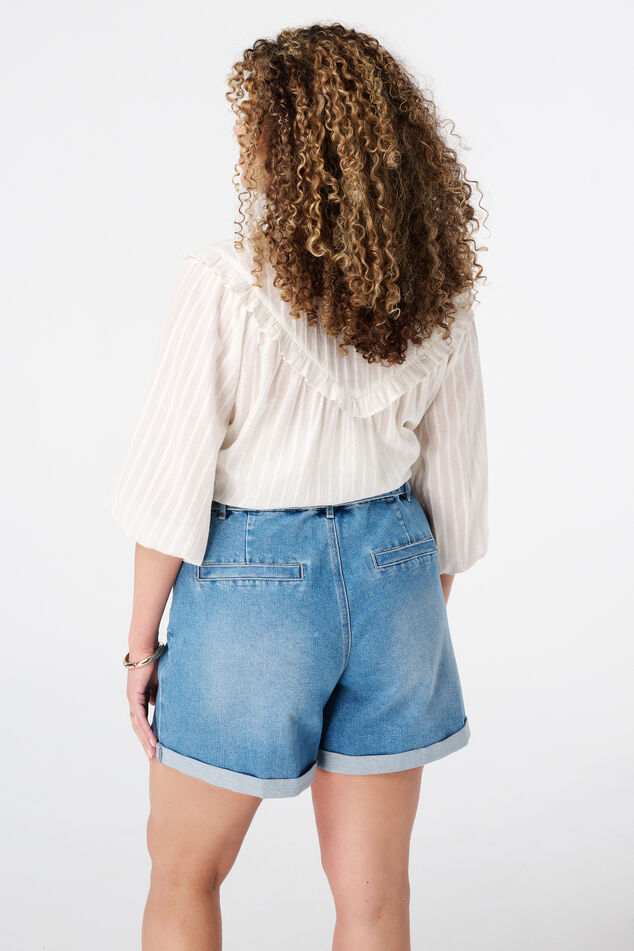 Denim shorts met ceintuur image number 3