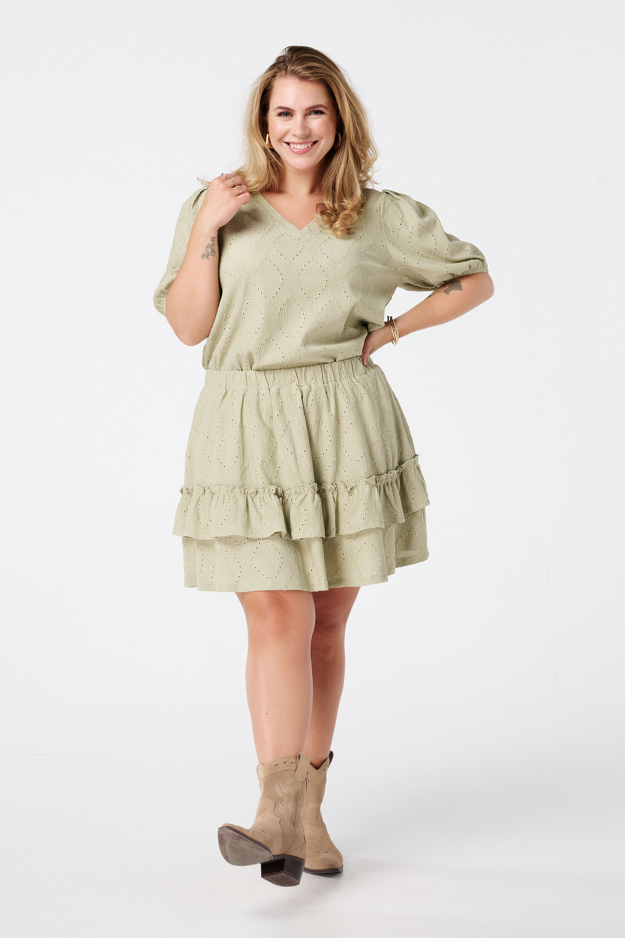 Top met broderie-look image number 5