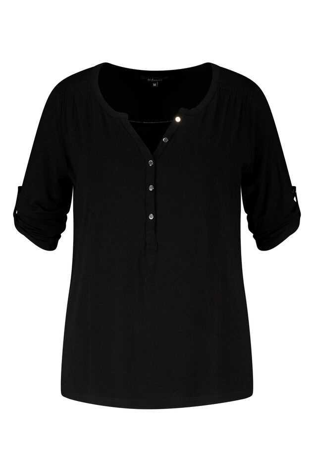 Top met v-hals en knopen image number 1