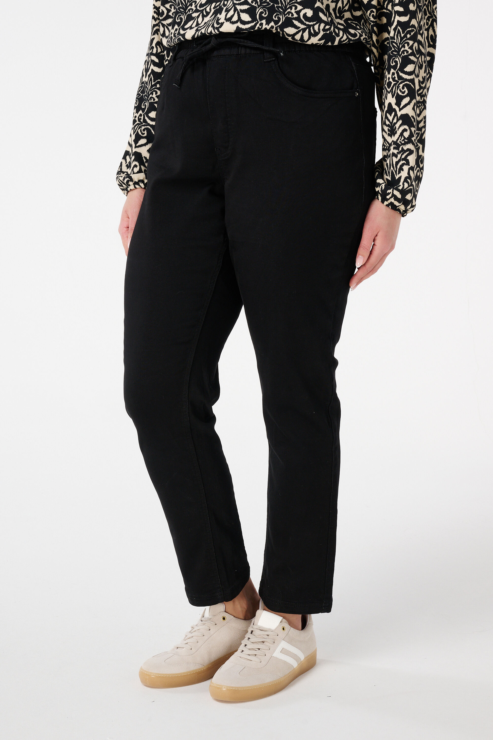 Denim jogger broek image number 5