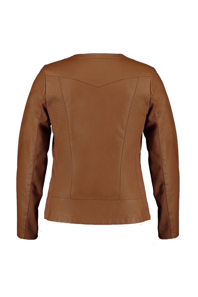 Veste motard en simili cuir à col rond image number 2