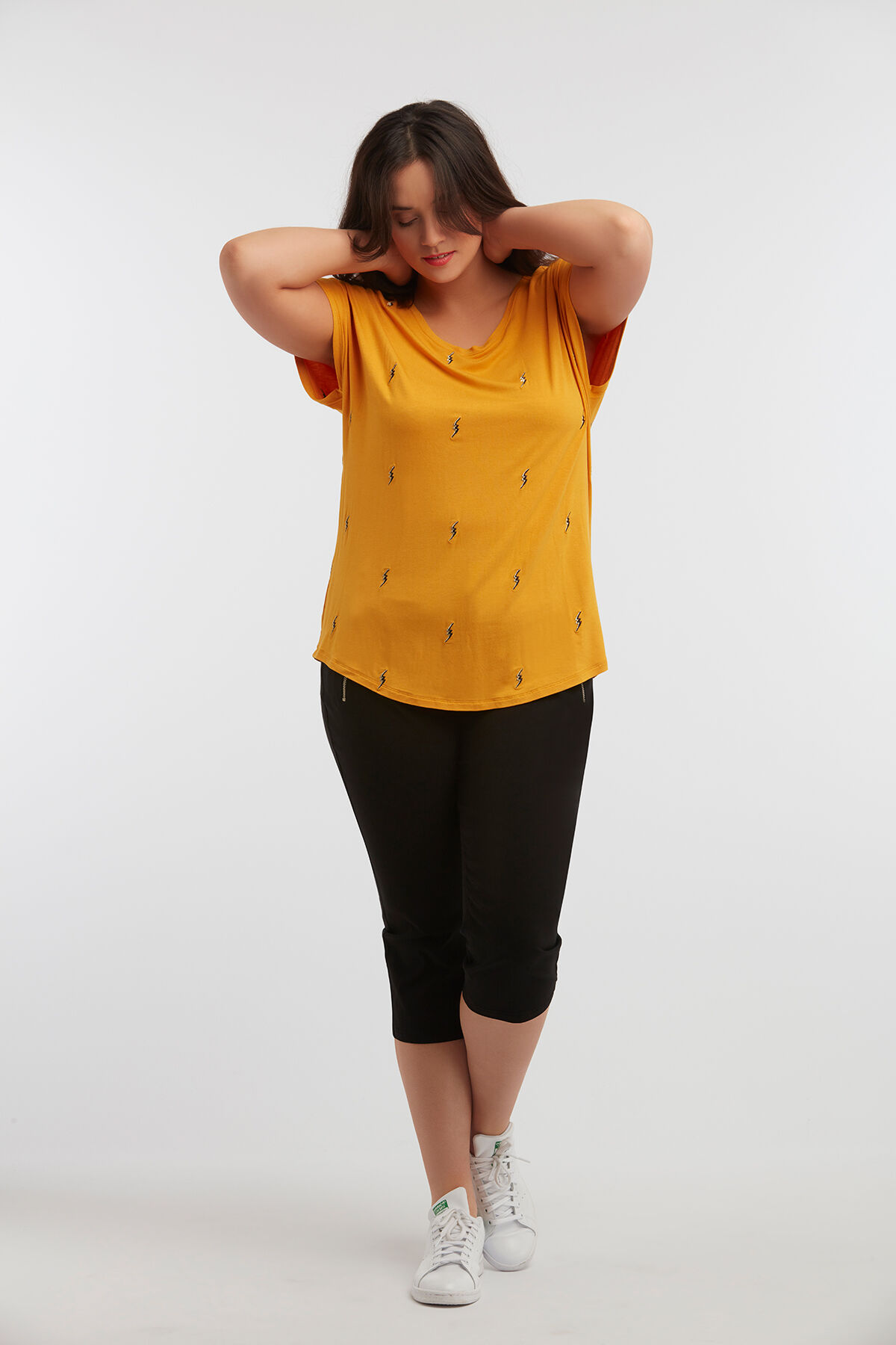 Capri broek met ritsjes image number 3