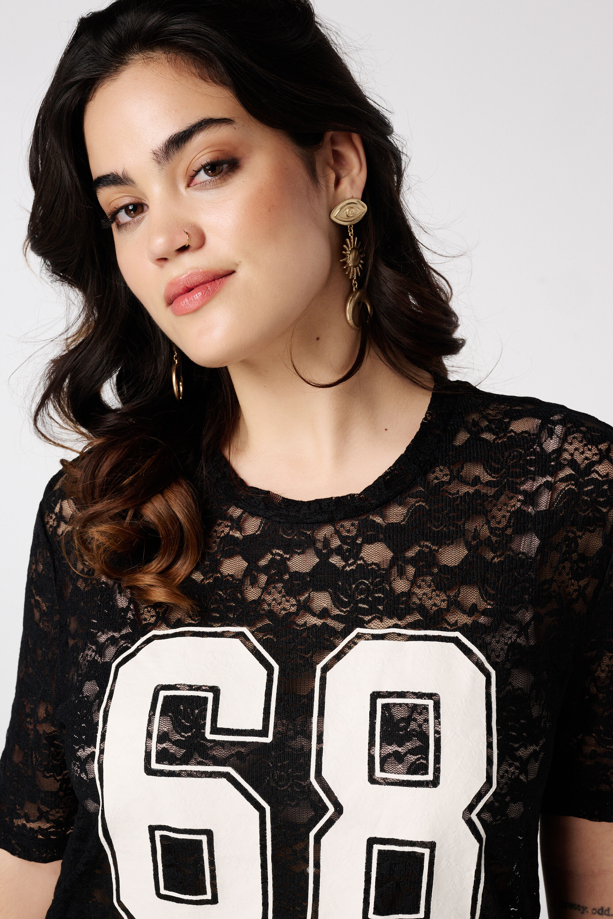 Sportief T-shirt van kant image number 4