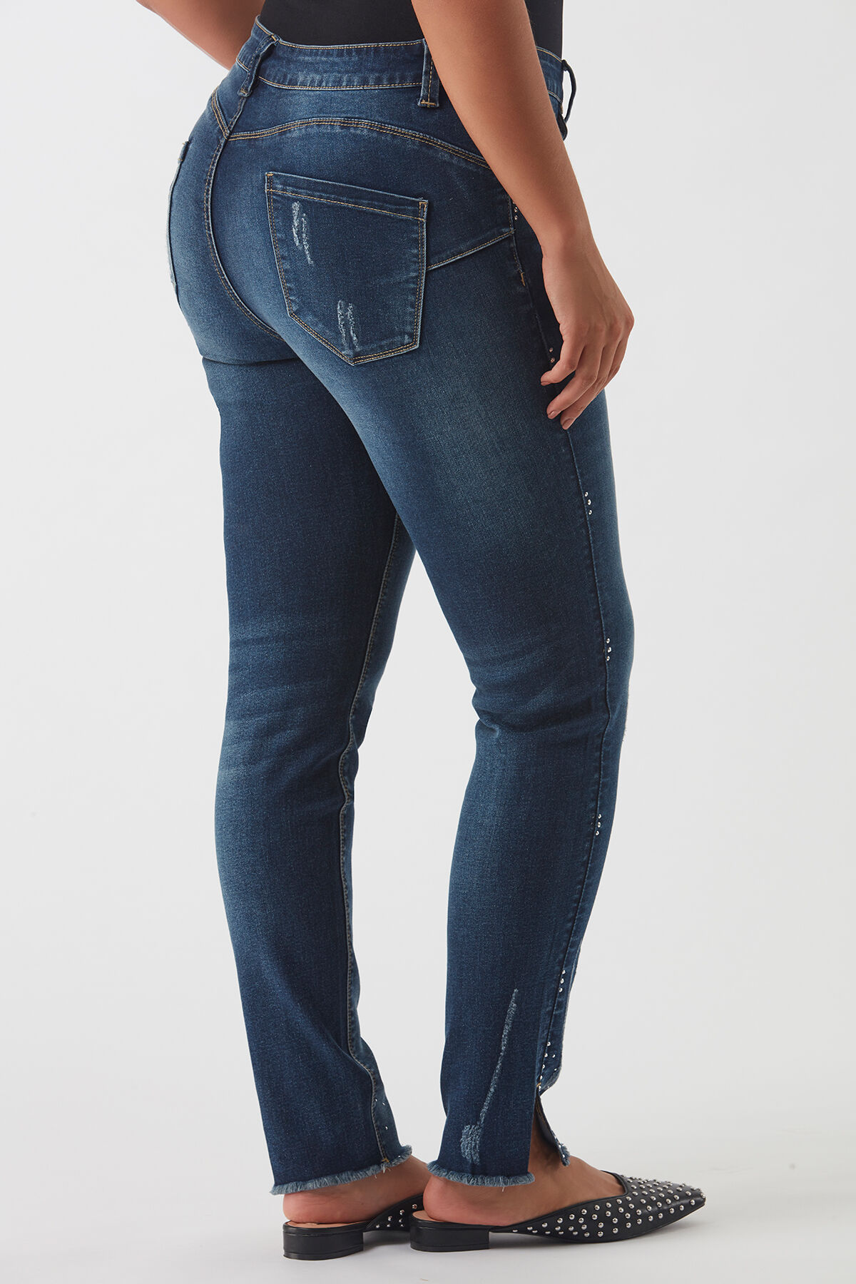 BOTTOM LIFT jeans met strass stenen image number 3