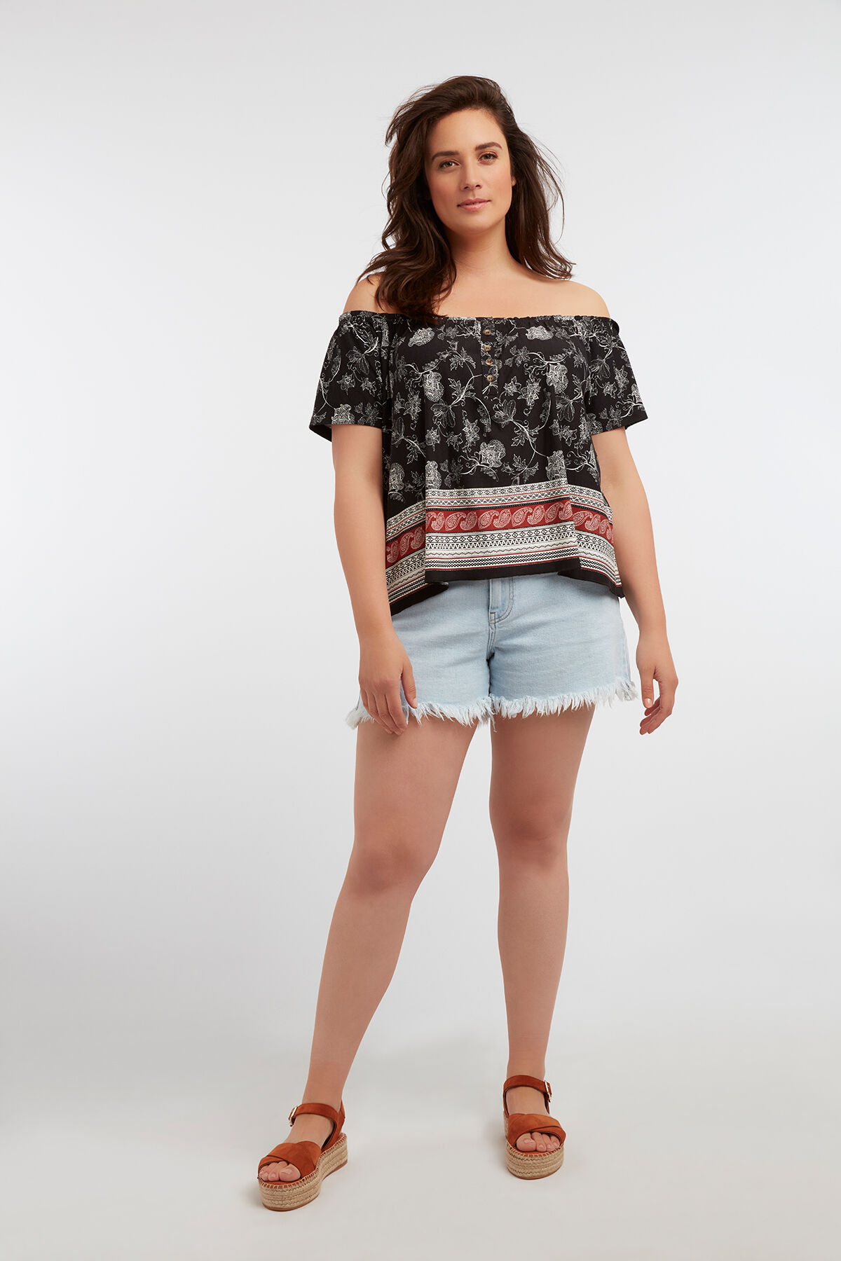 Top met elastische halslijn image number 4