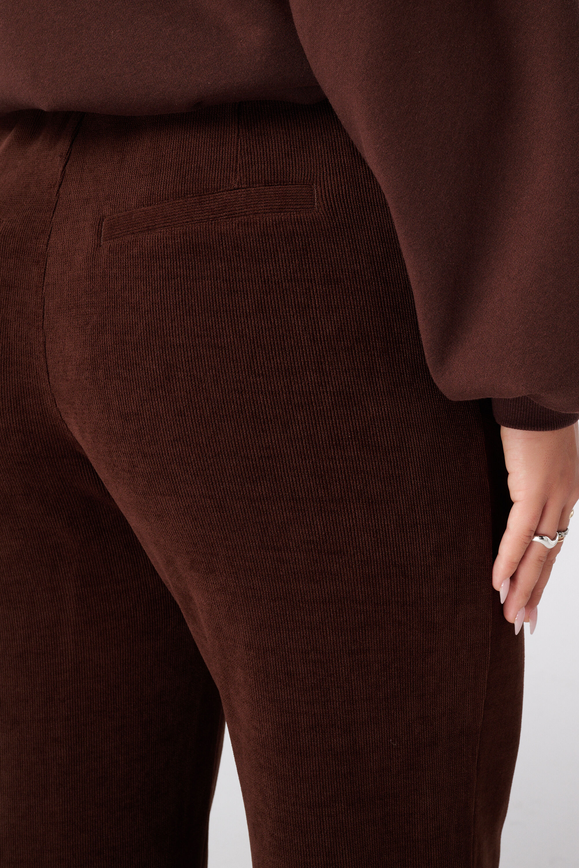 Corduroy wide leg broek image number 2