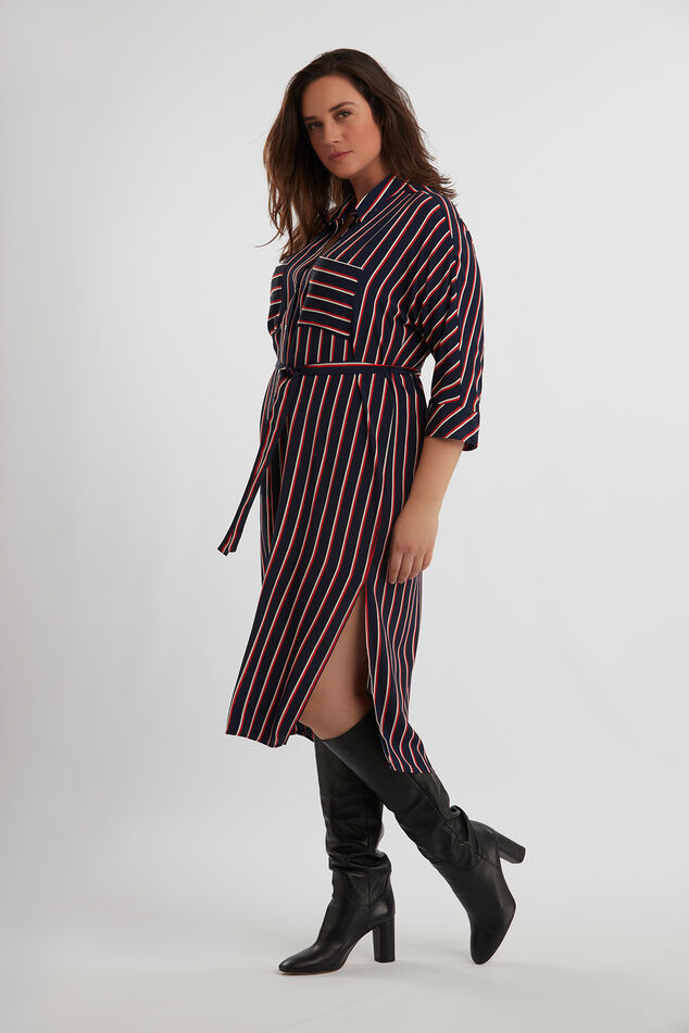 Gestreepte overhemdjurk image number 0