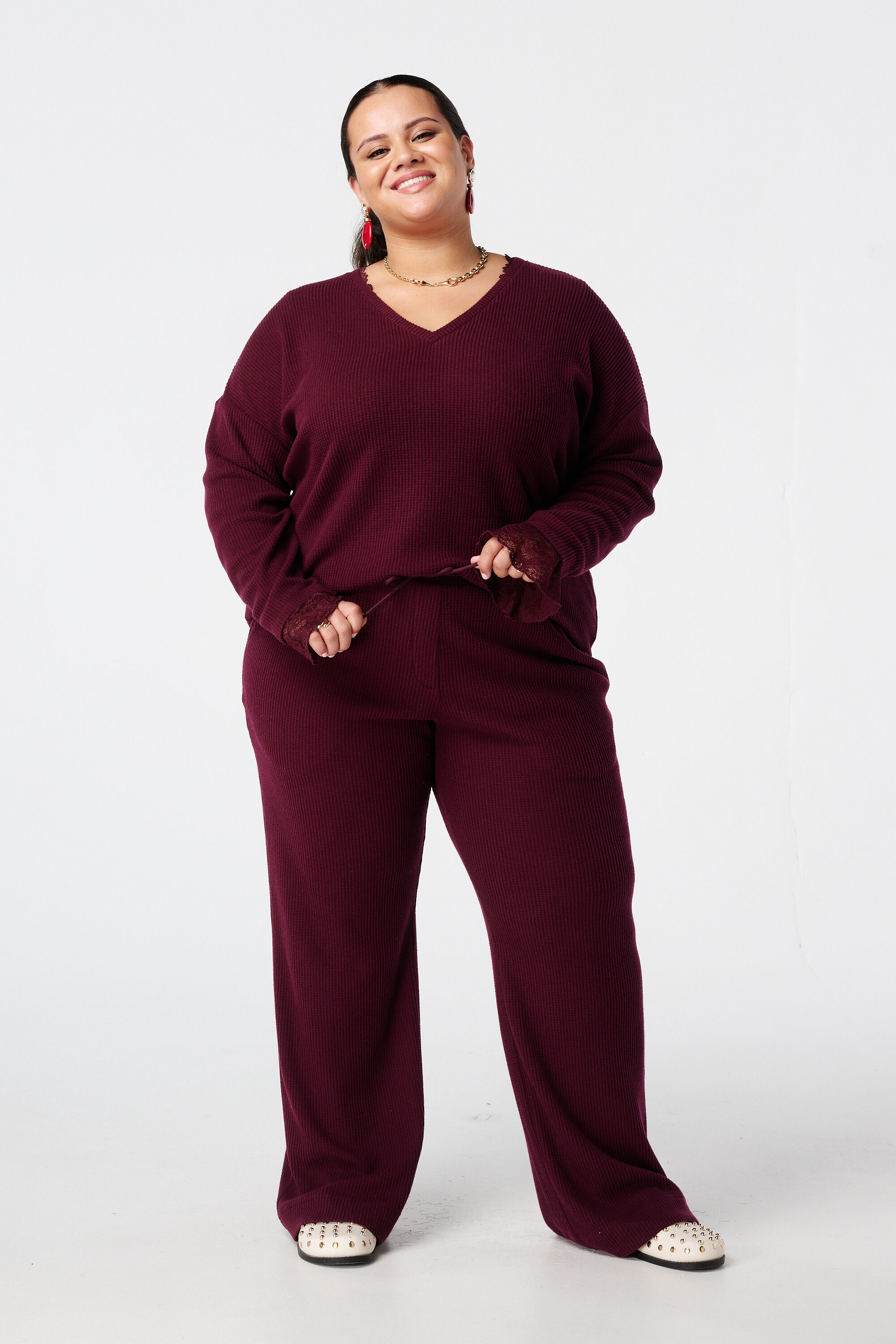 Pantalon droit &agrave; taille &eacute;lastique