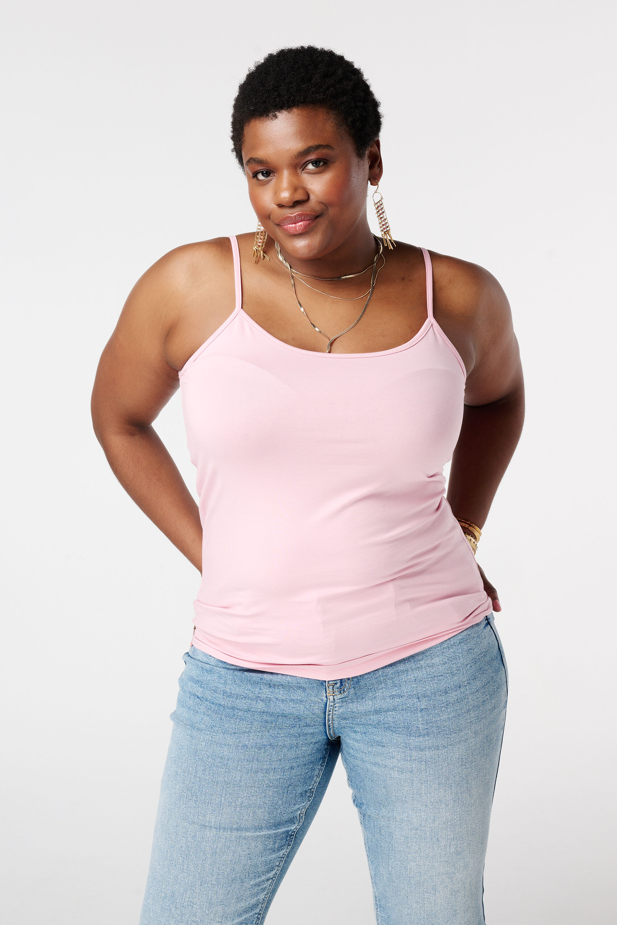 Spaghetti top met stretch