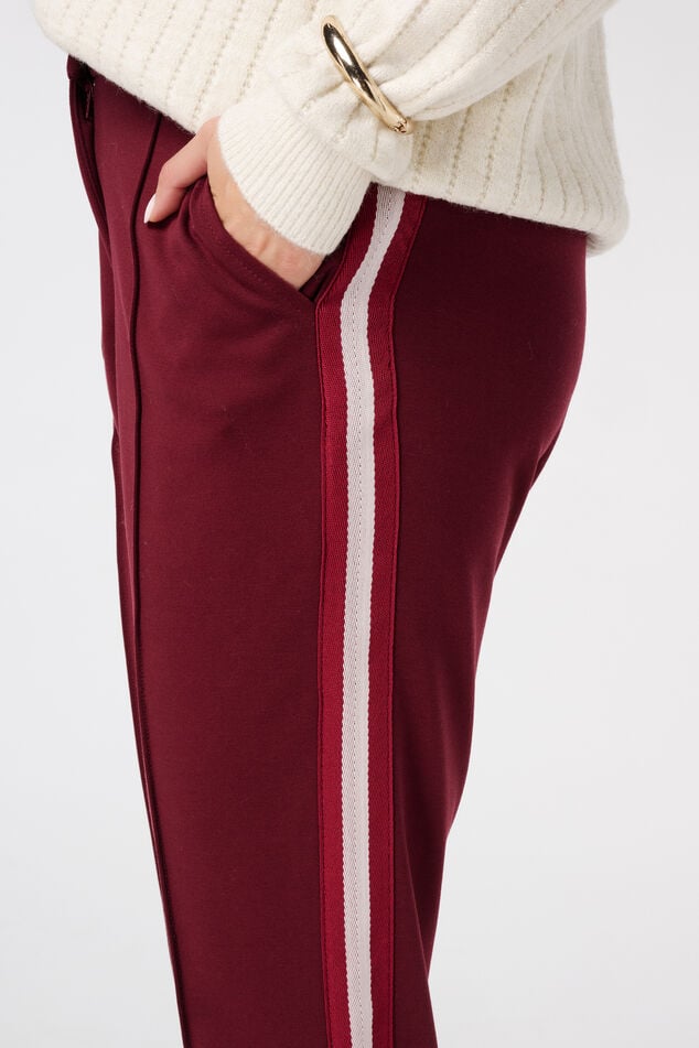 Tapered pantalon met bies aan de zijkant image number 4