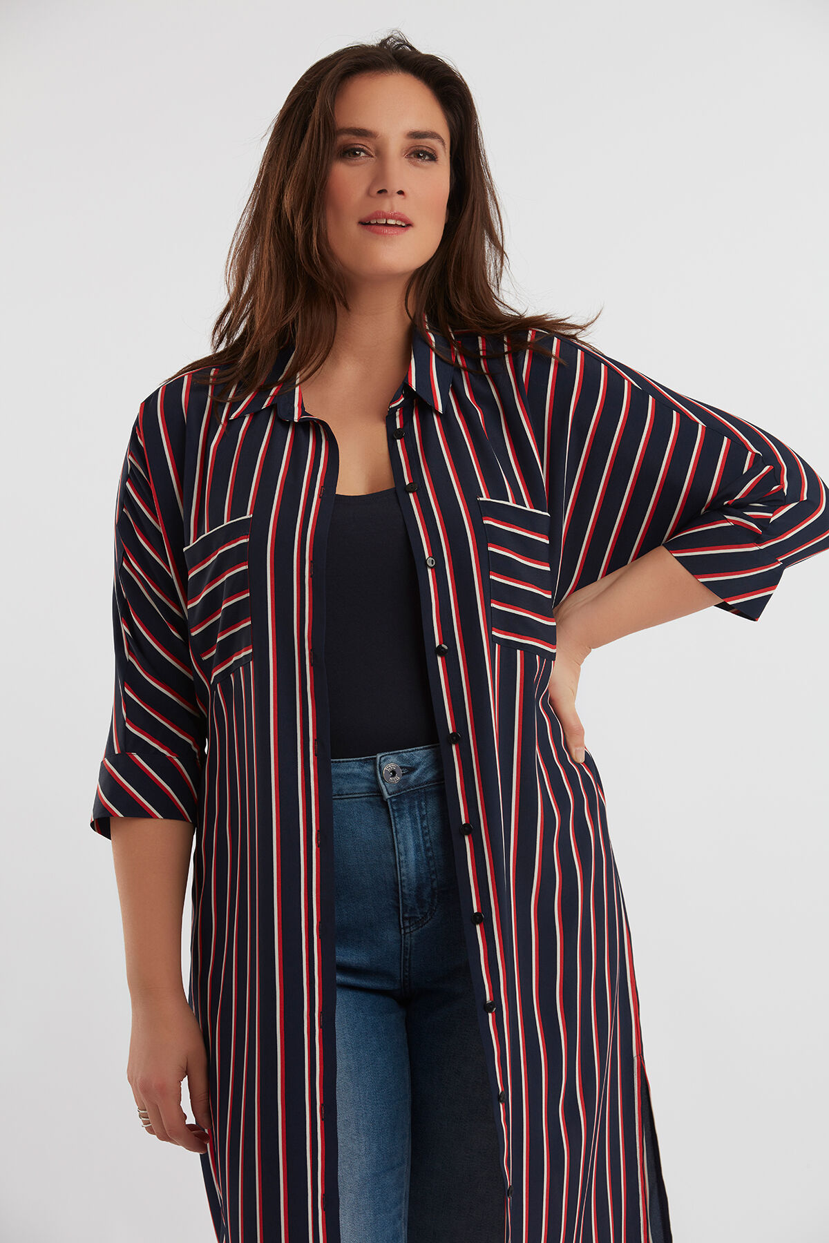 Robe chemise ray&eacute;e image number 6