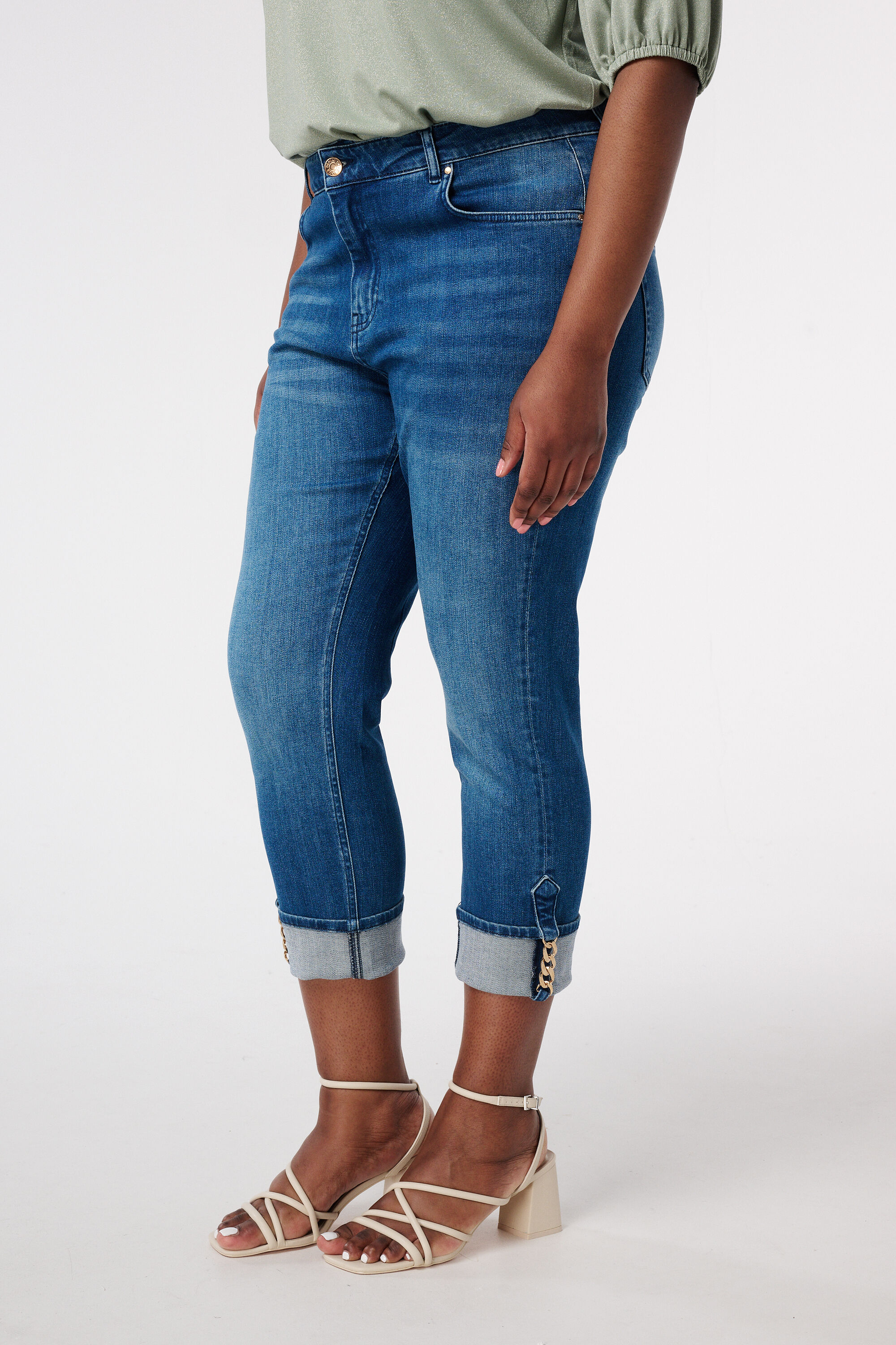 Capri jeans met omslag image number 5