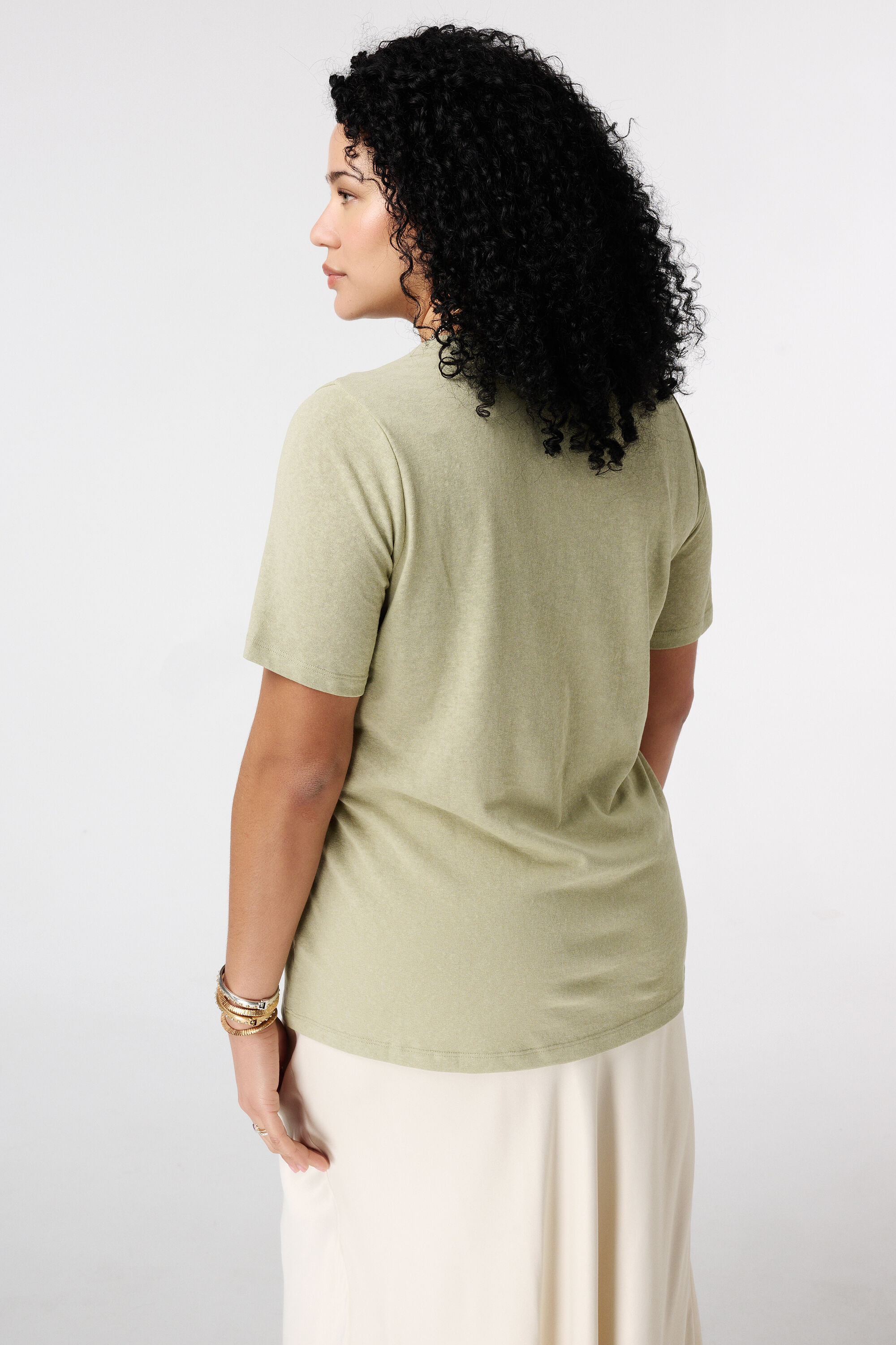 T-shirt met 3D bloemen image number 3