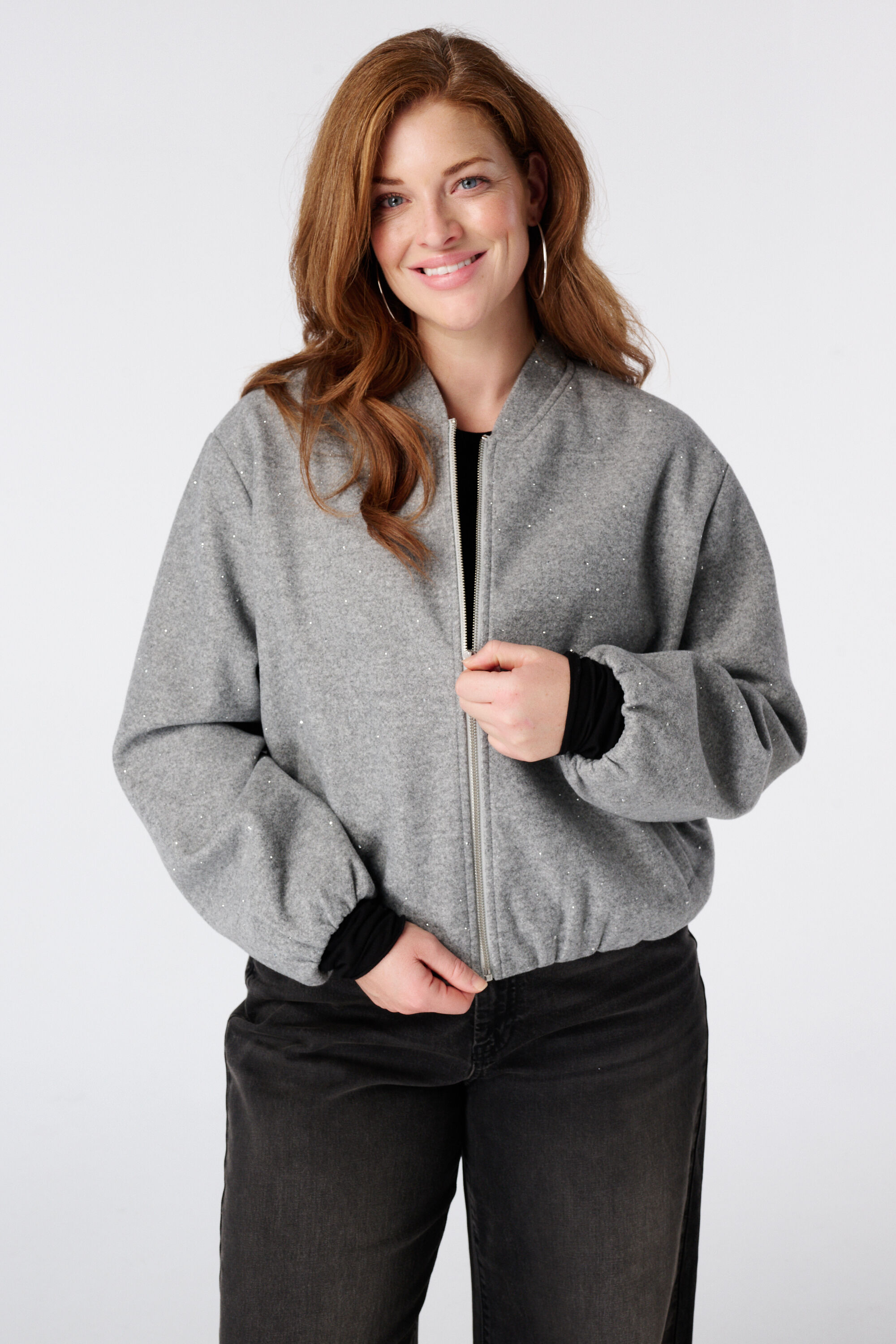 Bomber jacket met steentjes image number 0