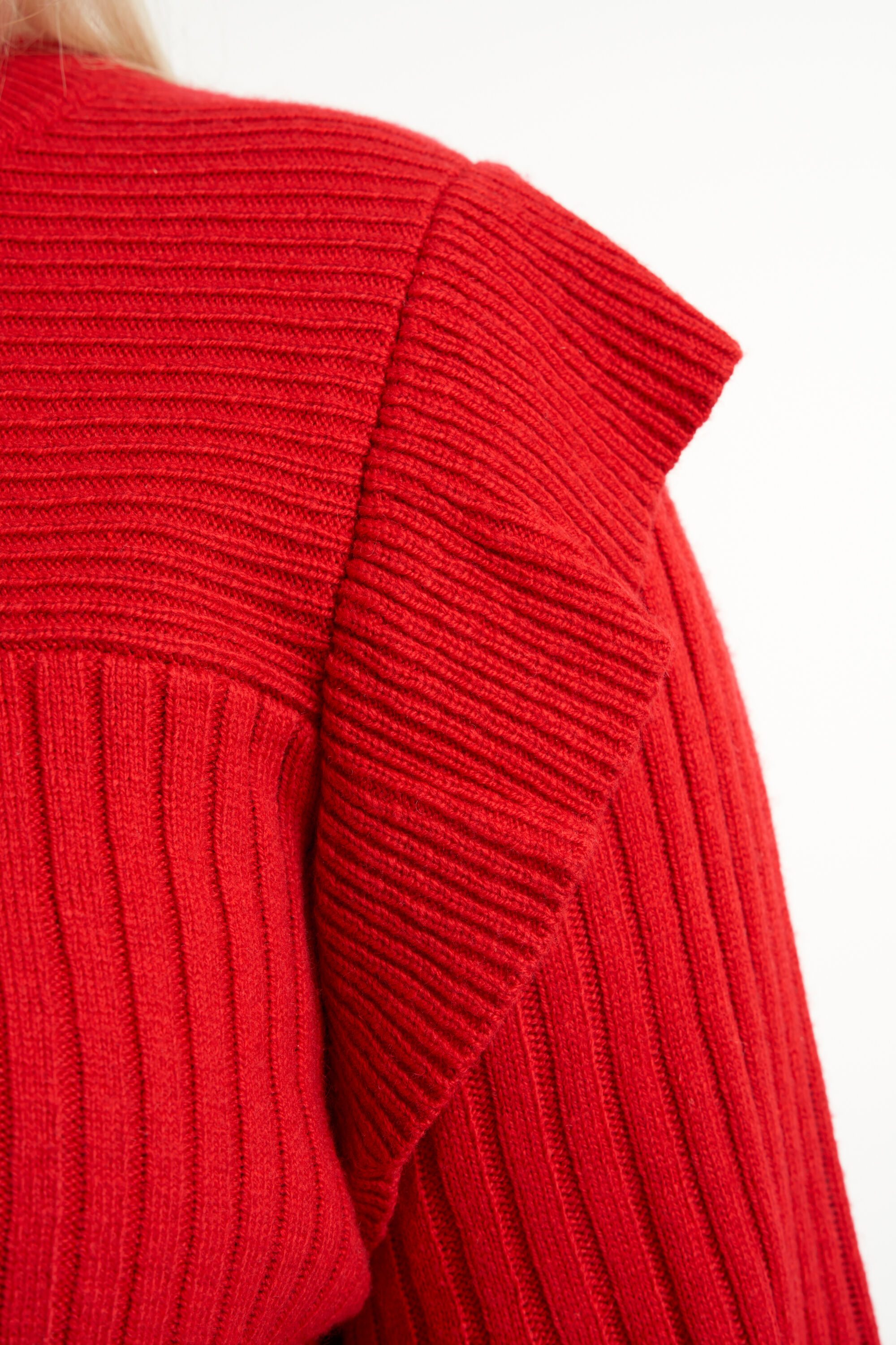 Rib trui met ruffles image number 5