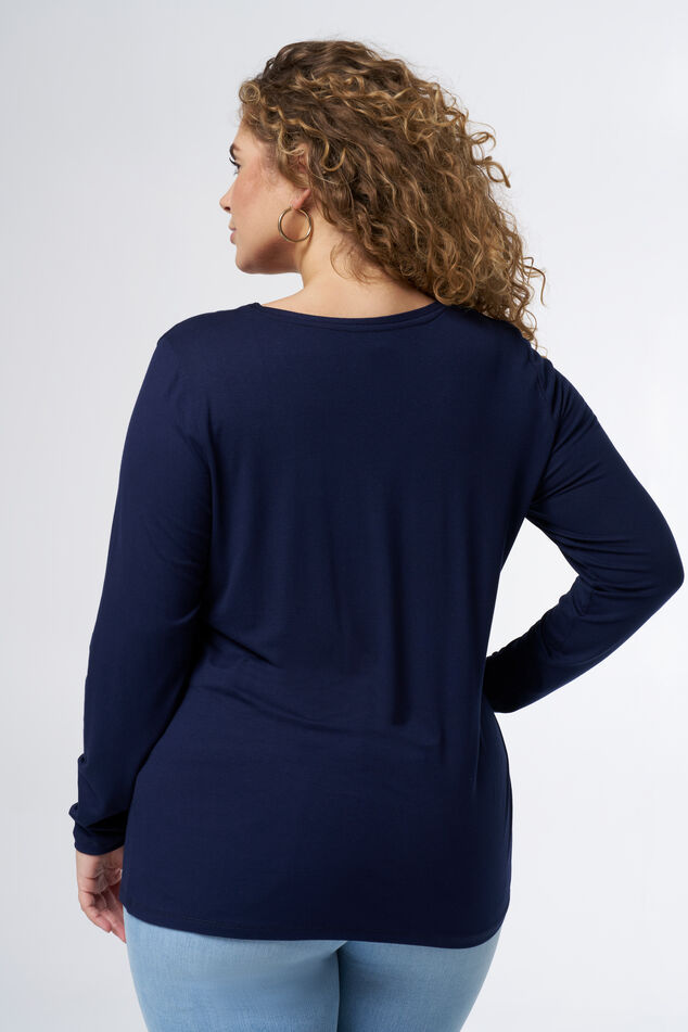 Haut à manches longues et col en V image number 3