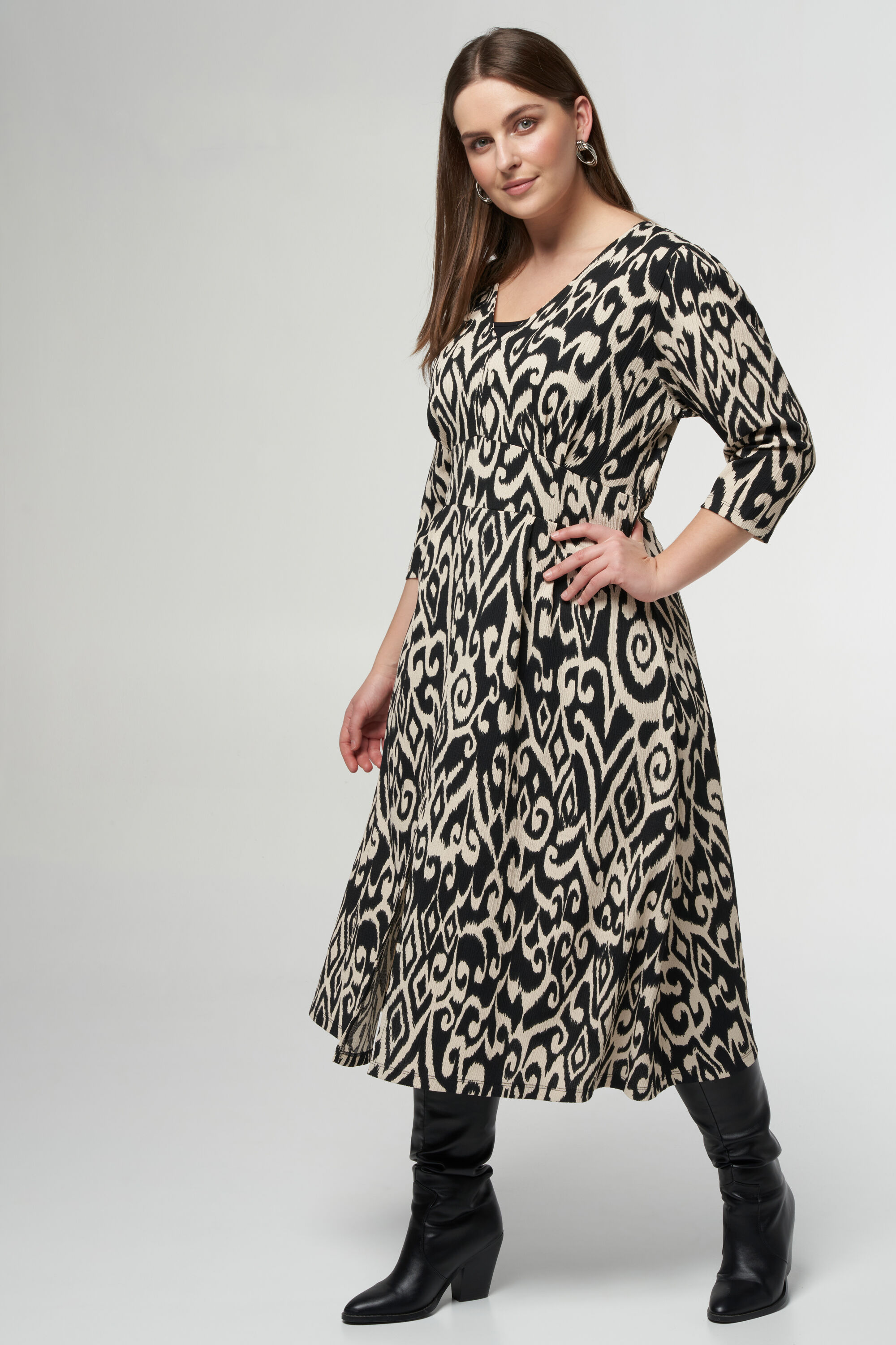 Robe midi &agrave; imprim&eacute; image number 6