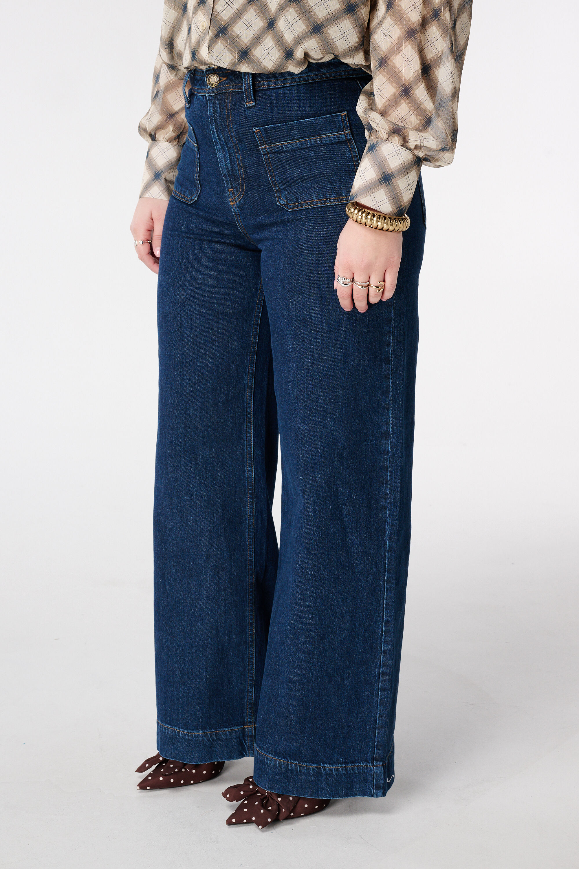Wide leg jeans met steekzakken image number 5