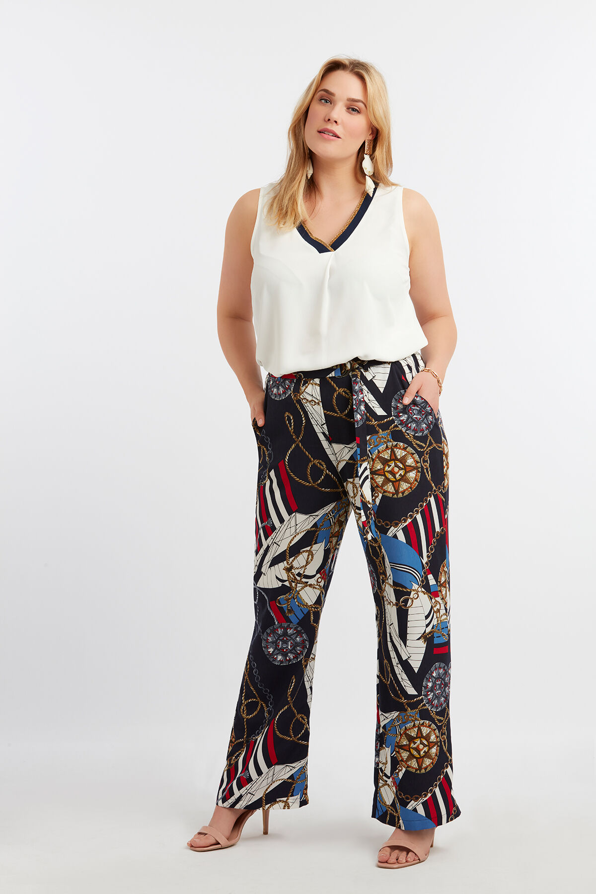 Mouwloze blouse met lurex image number 4