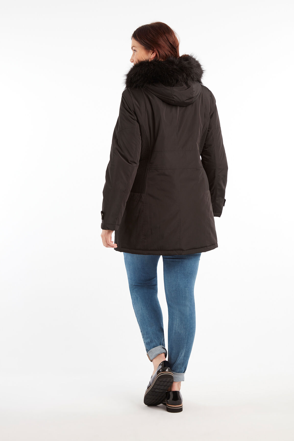 Parka met imitatiebontkraag image number 4