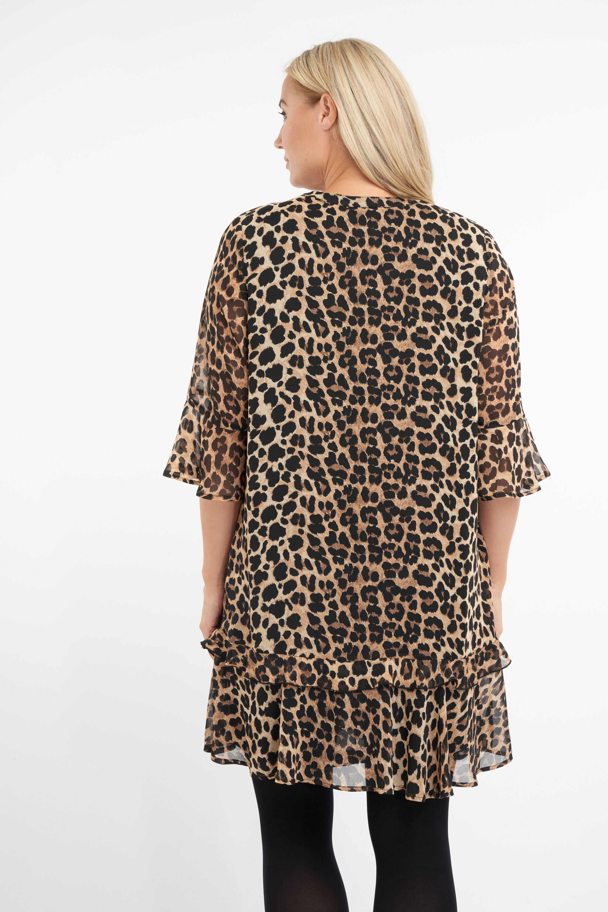 Jurk met volant en print image number 3