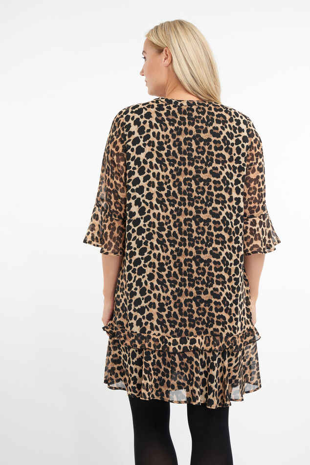 Jurk met volant en print image number 3