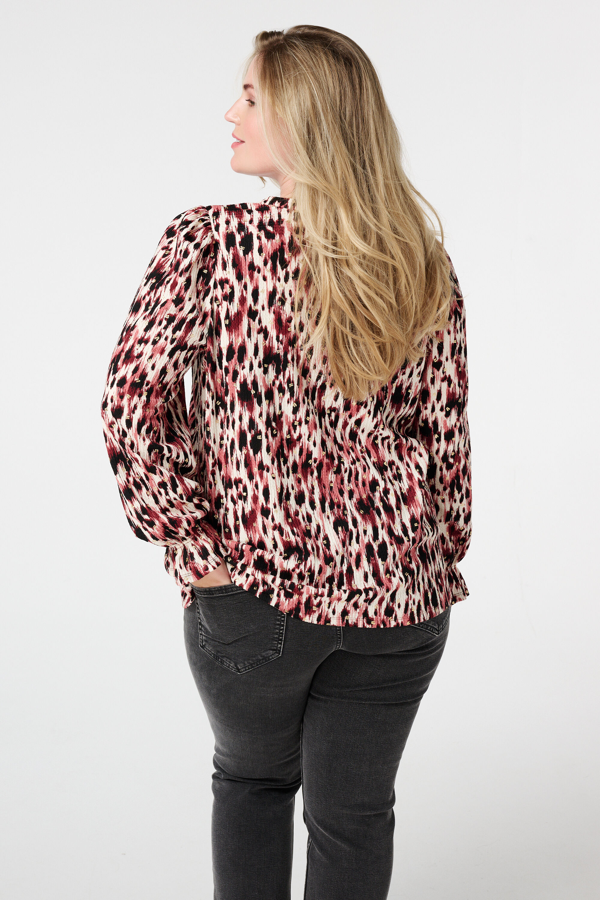 Top met print en stuctuur image number 3