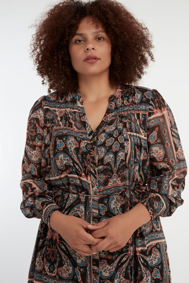 Midi jurk met paisley print image number 5