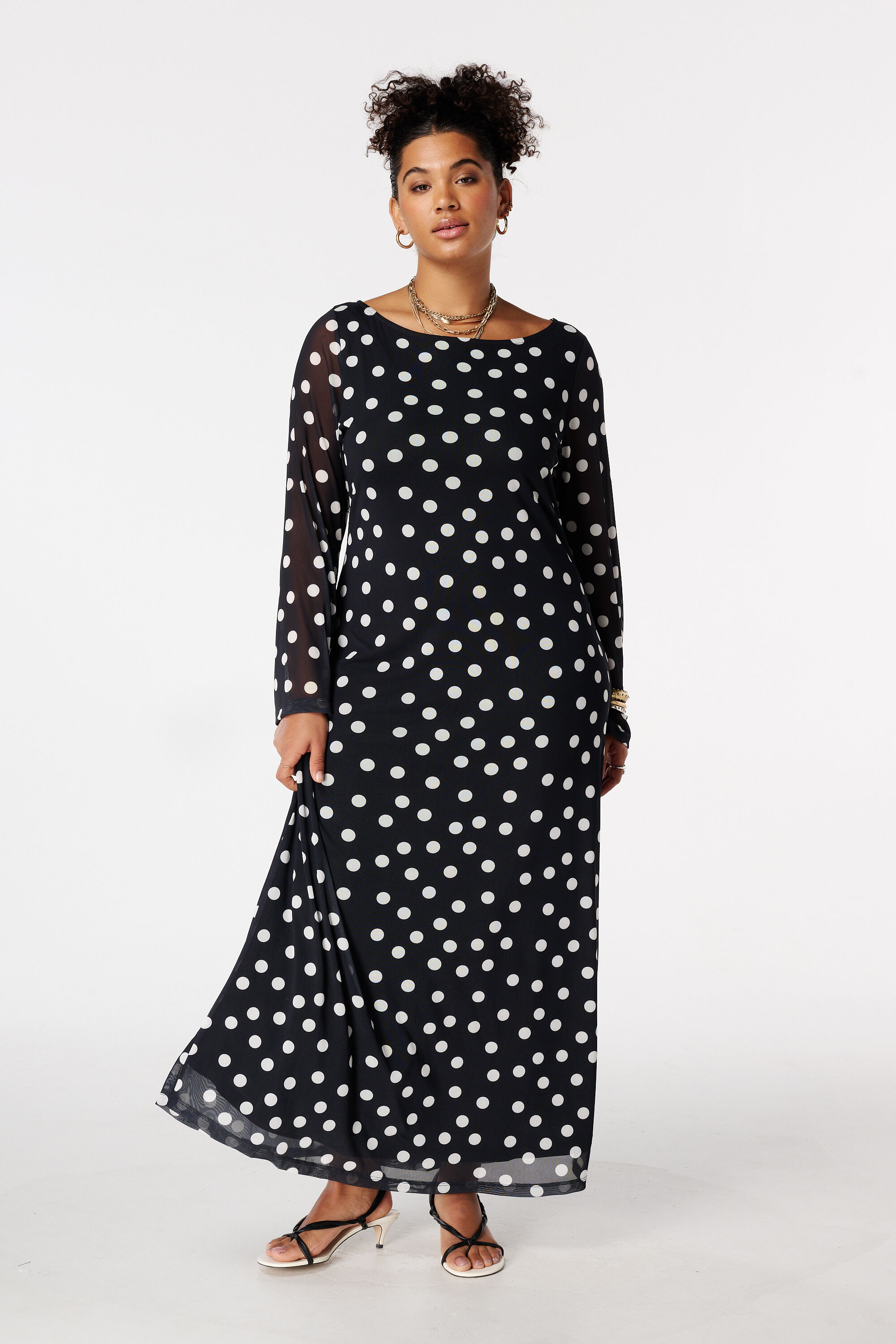 Maxi jurk van mesh image number 0