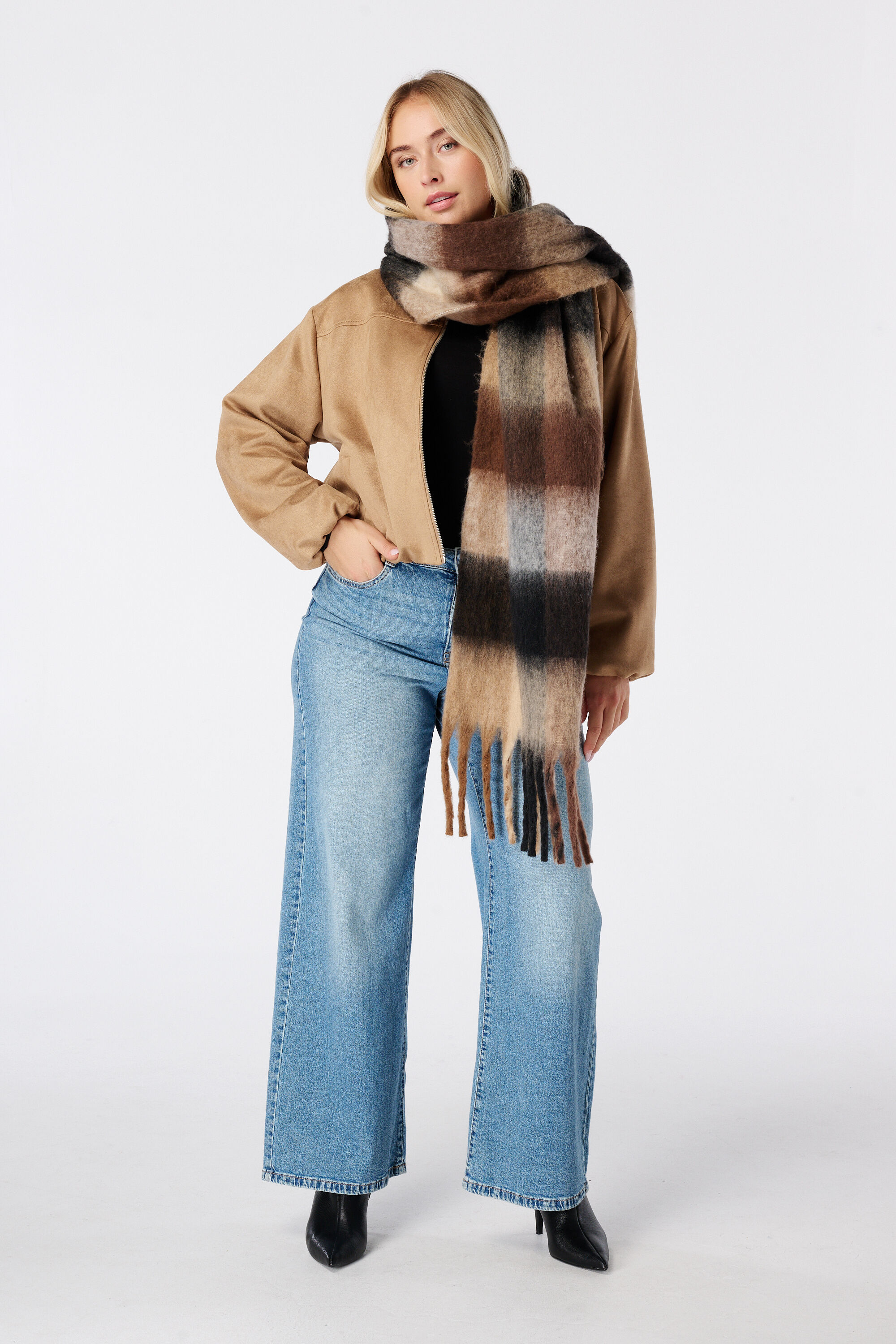 Jeans larges &agrave; taille haute