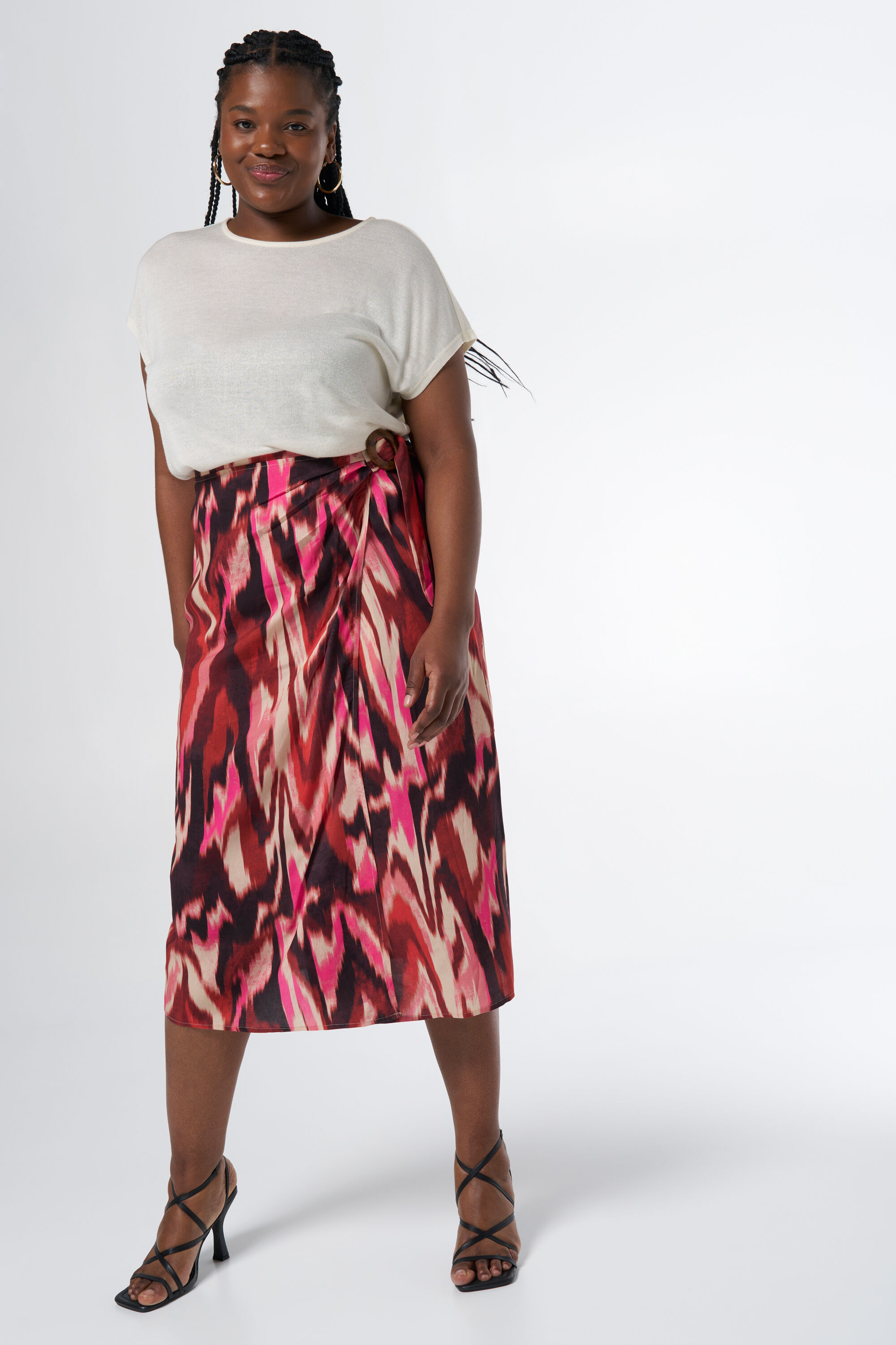 Dames Midi rok met print MS Mode