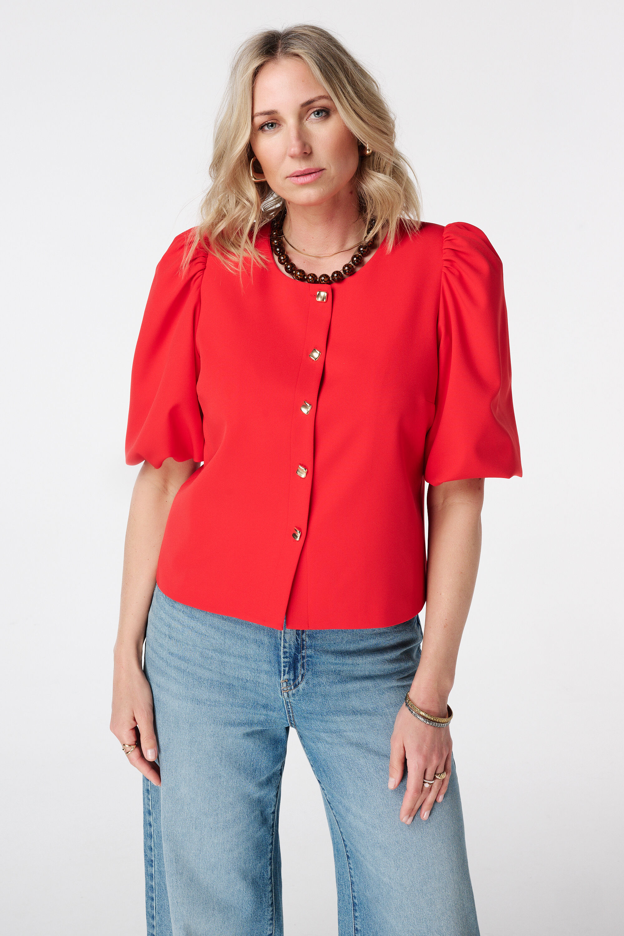 Blazer met korte pofmouw