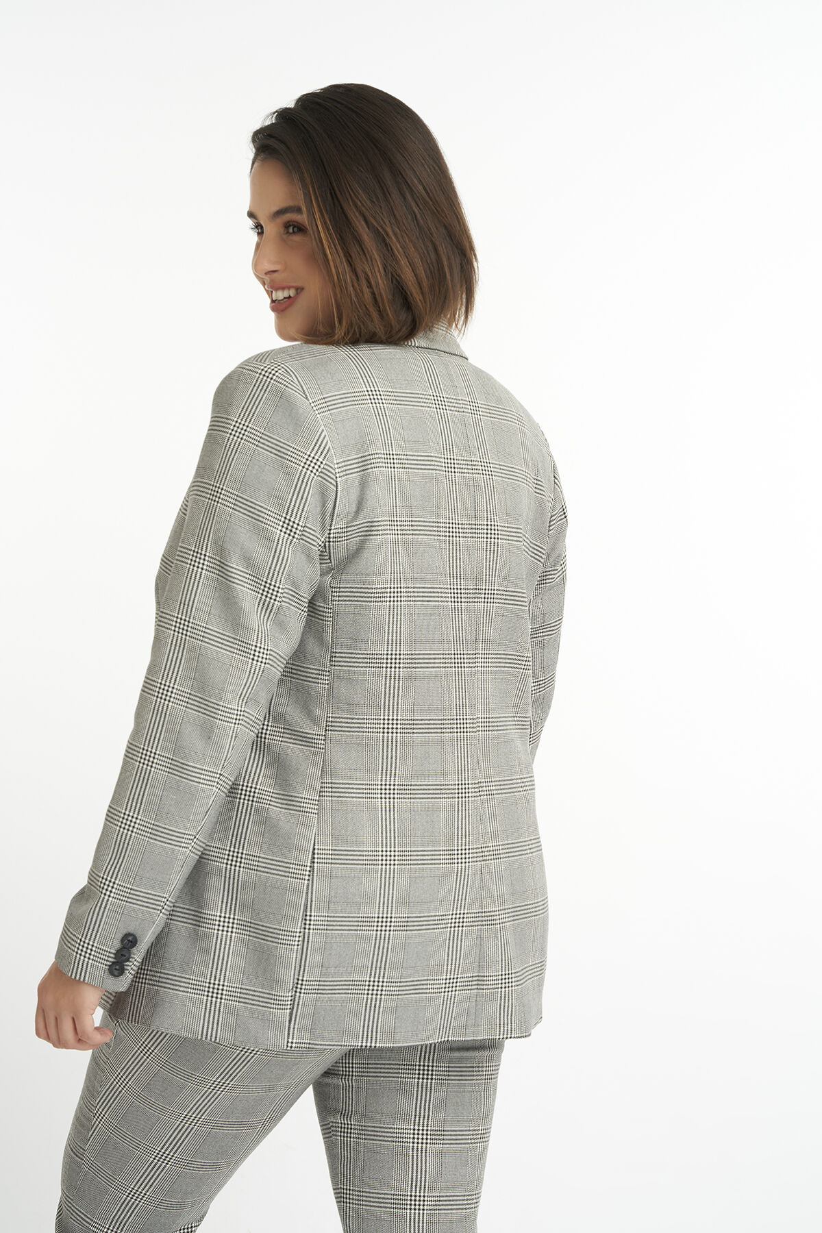 Blazer met geruite print image number 3