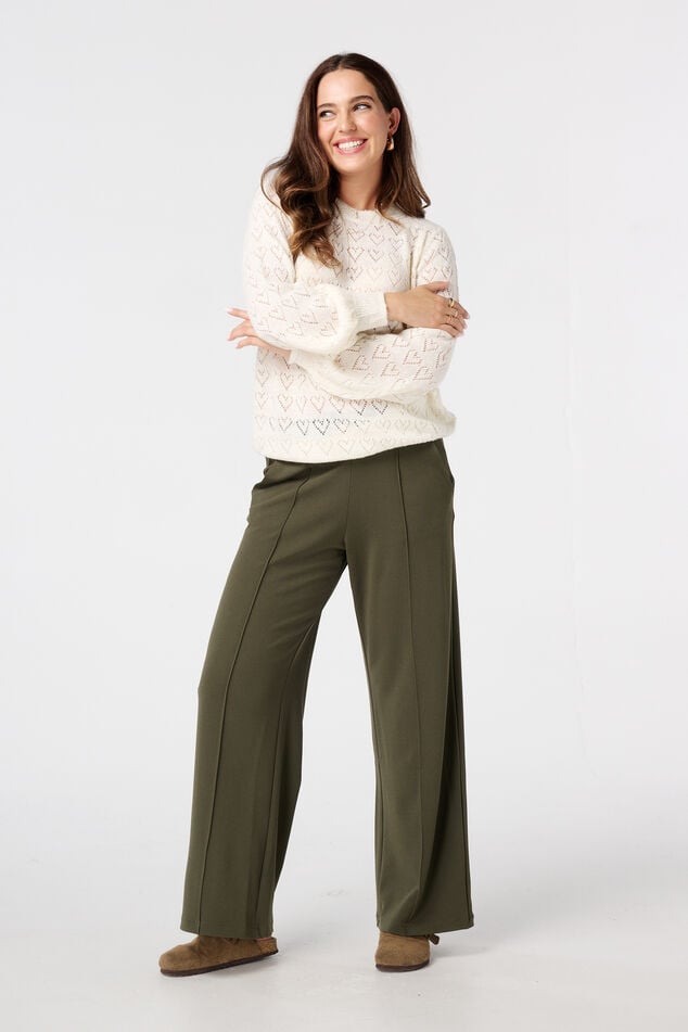 Ajour trui met hartjes patroon image number 5