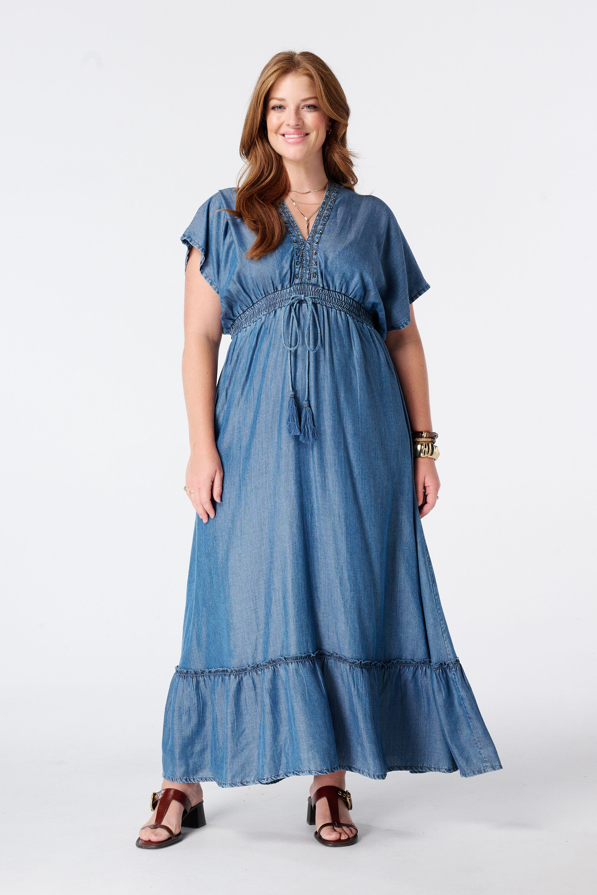 Maxi jurk in demin look