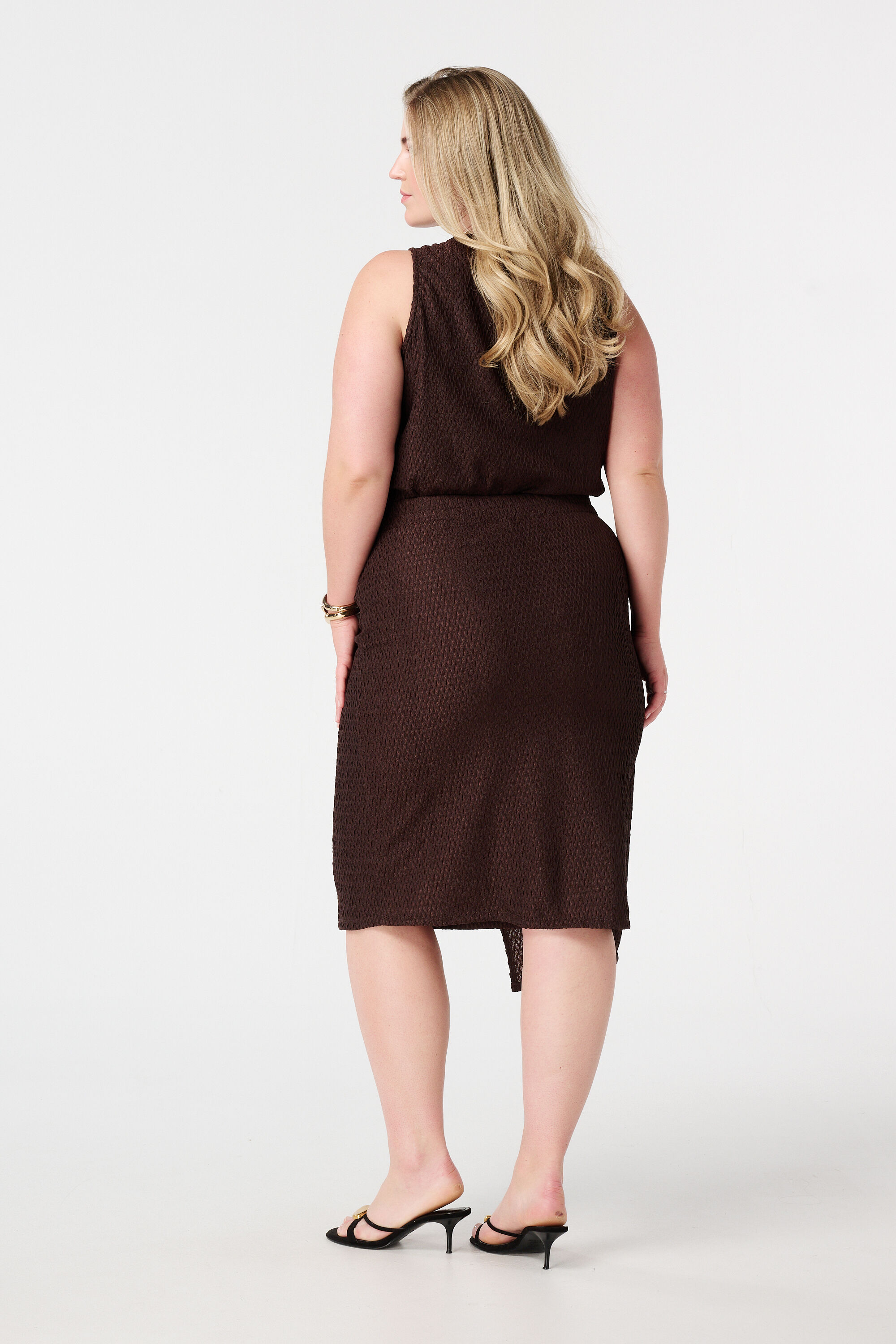 Aansluitende midi rok met gespdetail image number 3