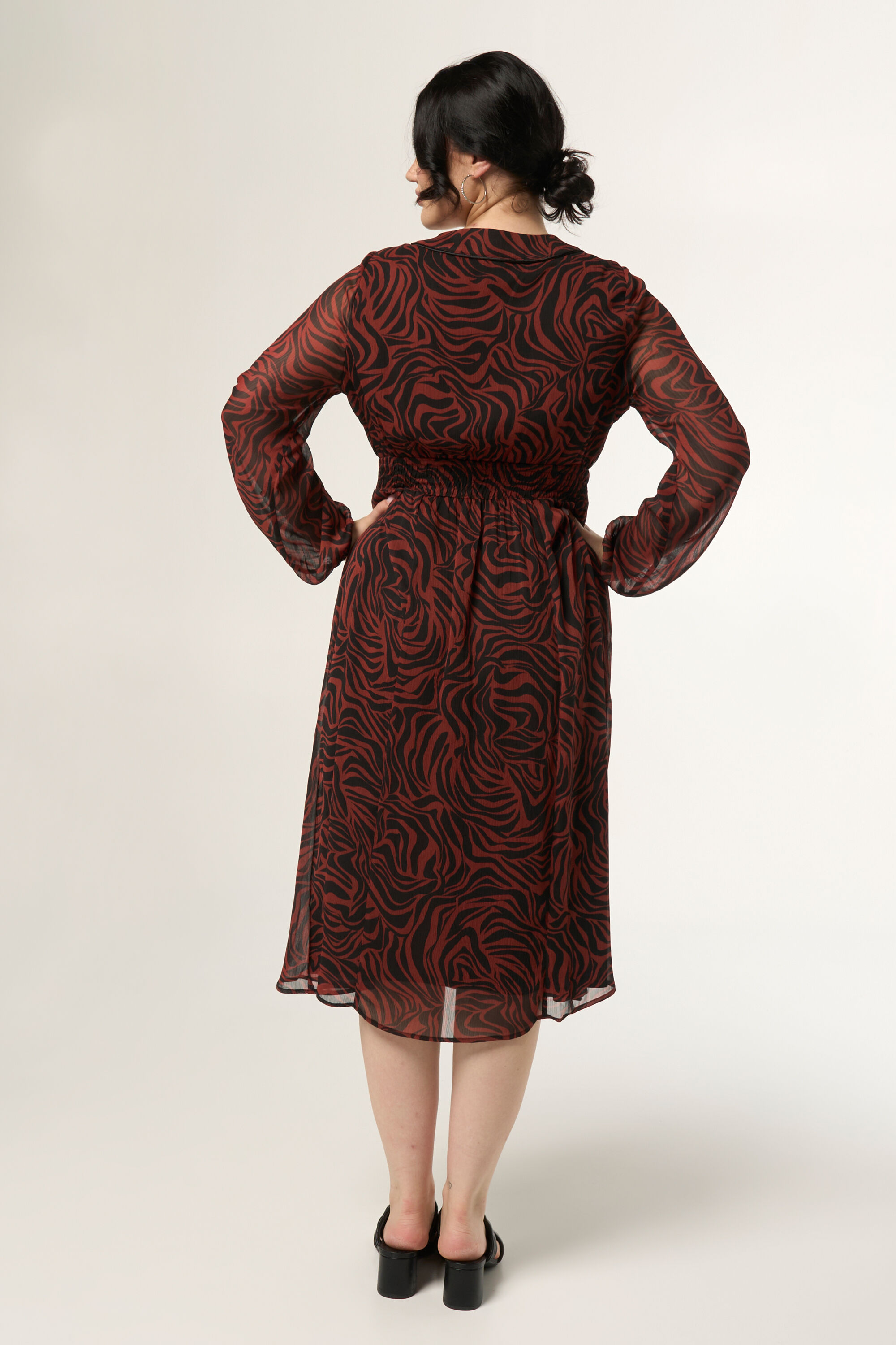 Chiffon jurk met print image number 3